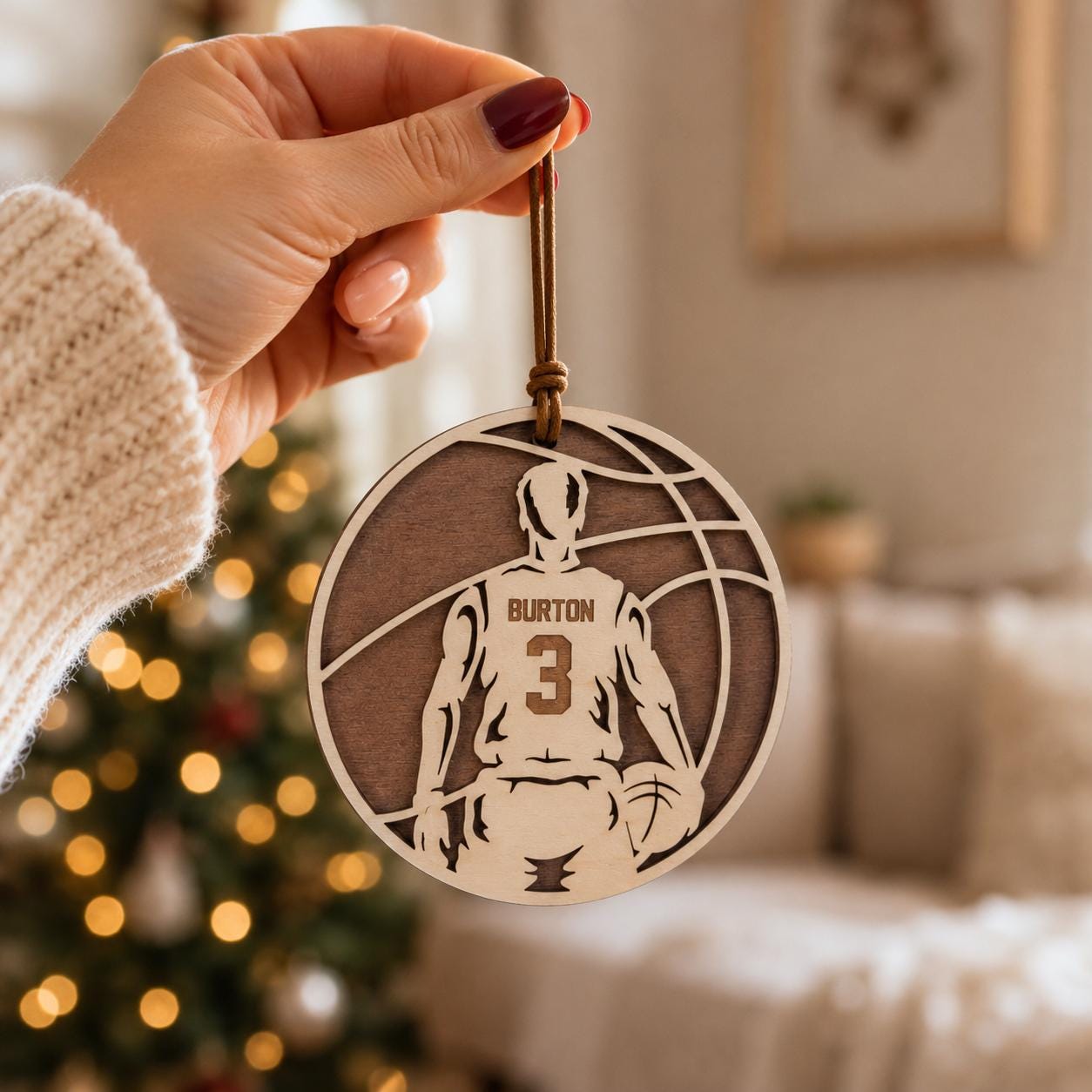 Personalized Basketball Ornament, Custom Basketball Player Christmas Ornament, Kids Basketball Gift, Athlete Keepsake, Team Coach Gift