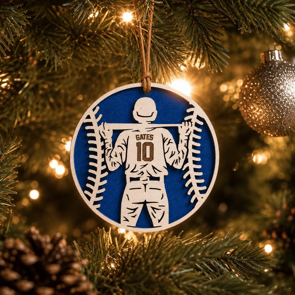 Personalized Baseball Ornament, Custom Baseball Softball Player Christmas Ornament, Kids Baseball Gift, Team Coach Keepsake, Senior Night