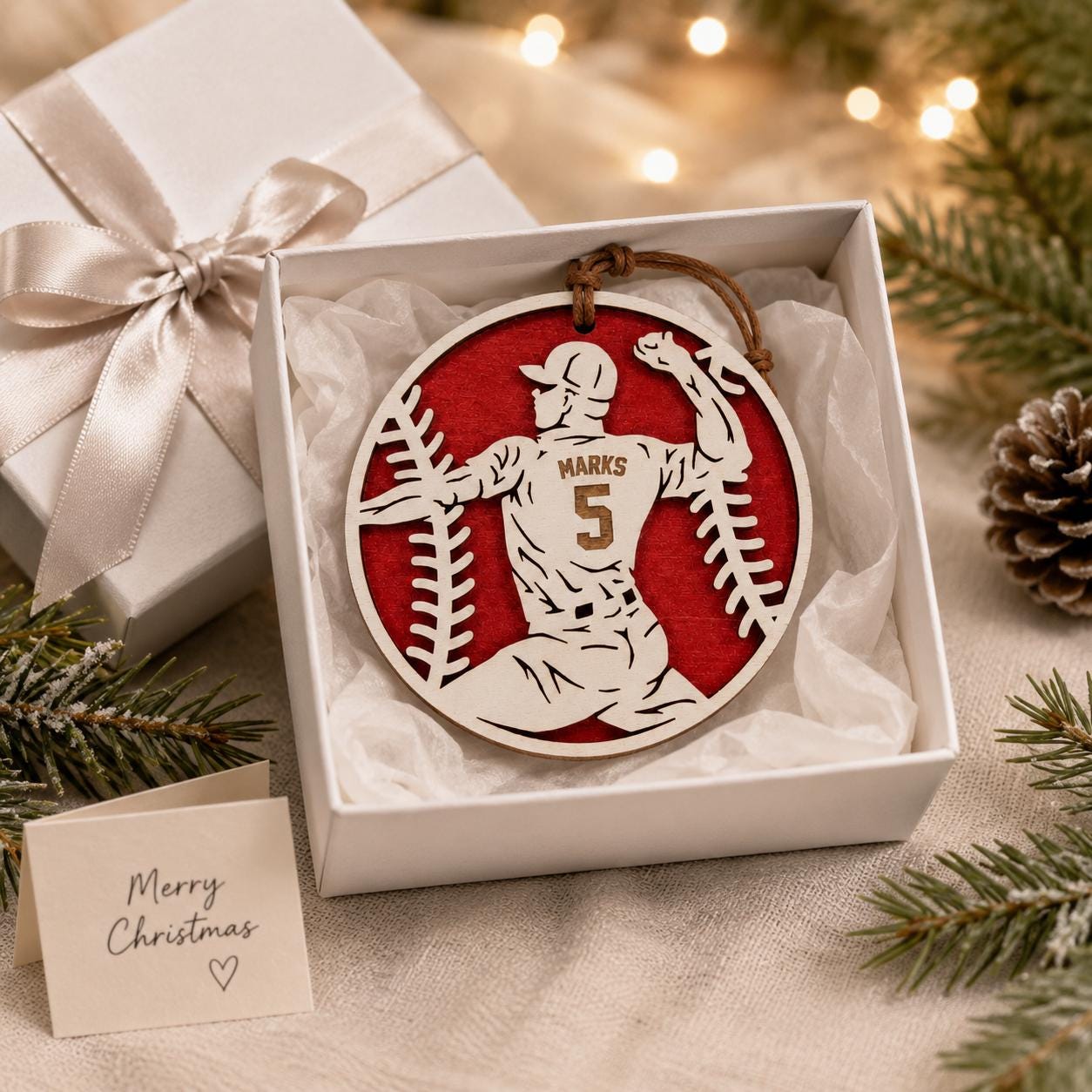 Personalized Baseball Ornament, Custom Baseball Softball Player Christmas Ornament, Kids Baseball Gift, Team Coach Keepsake, Senior Night