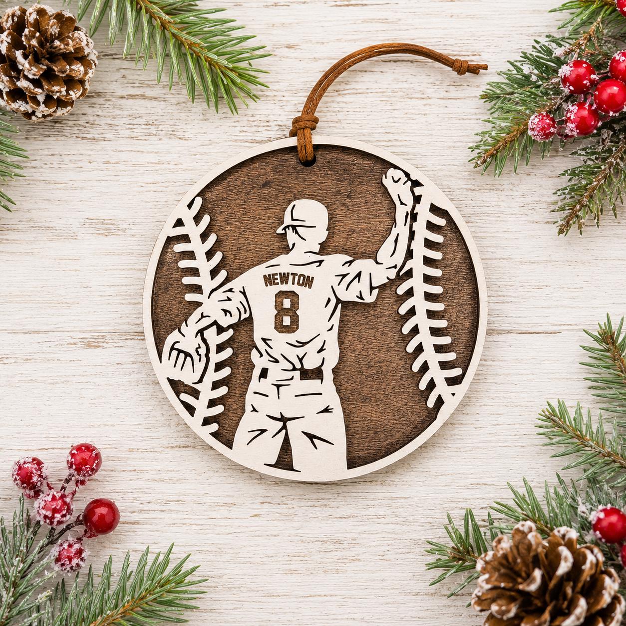 Personalized Baseball Ornament, Custom Baseball Softball Player Christmas Ornament, Kids Baseball Gift, Team Coach Keepsake, Senior Night