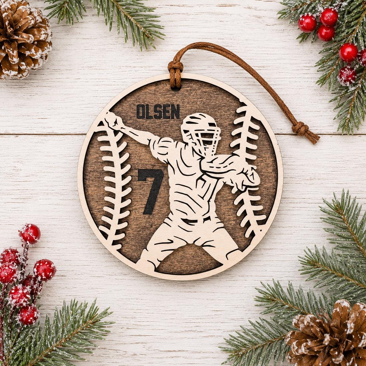 Personalized Baseball Ornament, Custom Baseball Softball Player Christmas Ornament, Kids Baseball Gift, Team Coach Keepsake, Senior Night