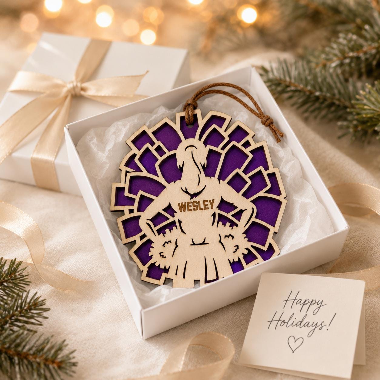 Personalized Cheer Ornament, Custom Cheerleader Christmas Ornament, Boy Girl Cheer Team Squad Gift, Cheerleading Keepsake, Coach Gift