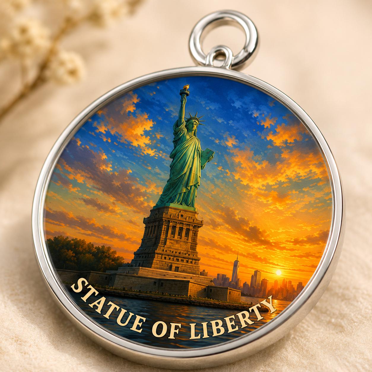 Statue of Liberty Keychain, National Monument Charm Keychain, Personalized Engraved Gift, New York Souvenir, Adventure Travel Gift