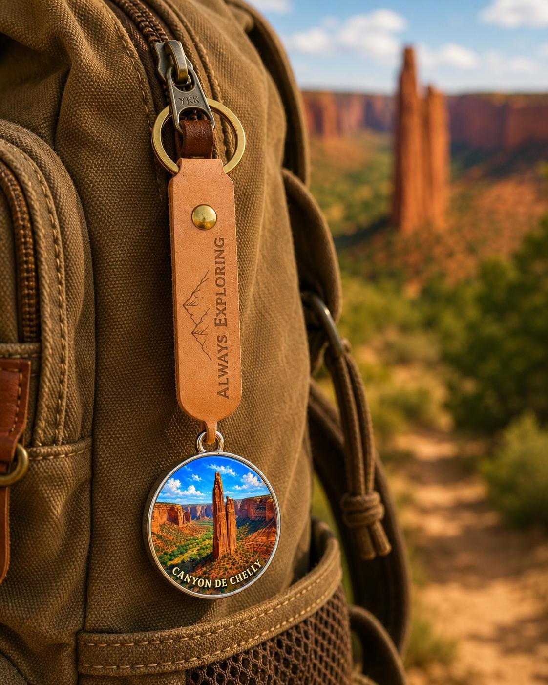 Canyon de Chelly Keychain, National Monument Charm Keychain, Personalized Engraved Gift, Arizona Souvenir, Adventure Travel Gift