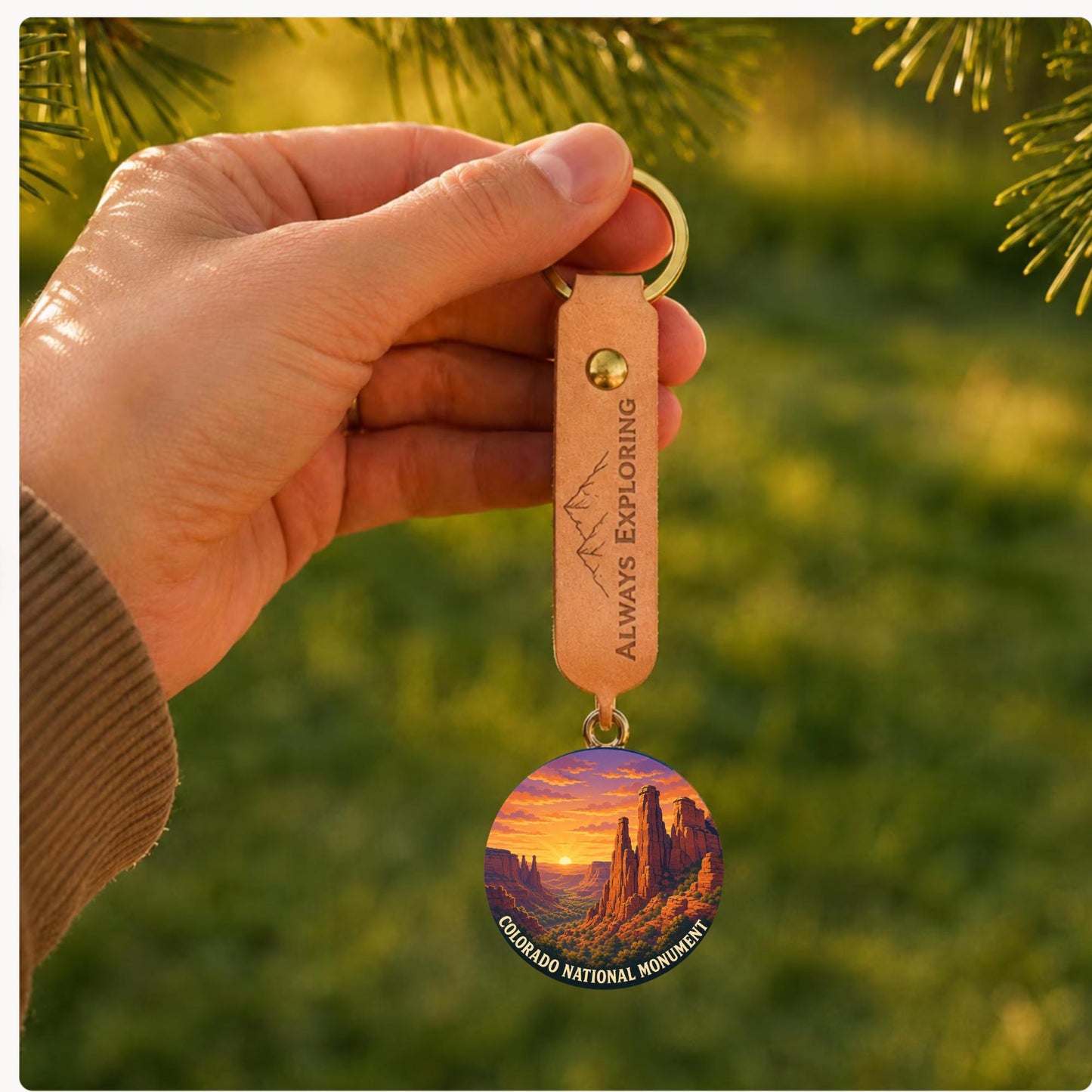 Colorado National Monument Keychain, Charm Keychain, Personalized Engraved Gift, Colorado Canyon Souvenir, Adventure Travel Gift