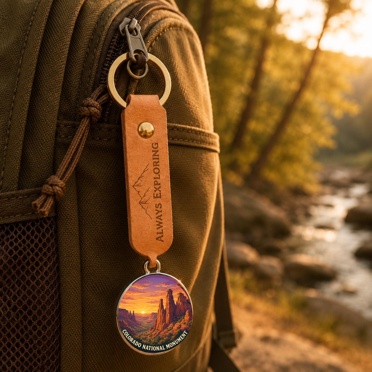 Colorado National Monument Keychain, Charm Keychain, Personalized Engraved Gift, Colorado Canyon Souvenir, Adventure Travel Gift