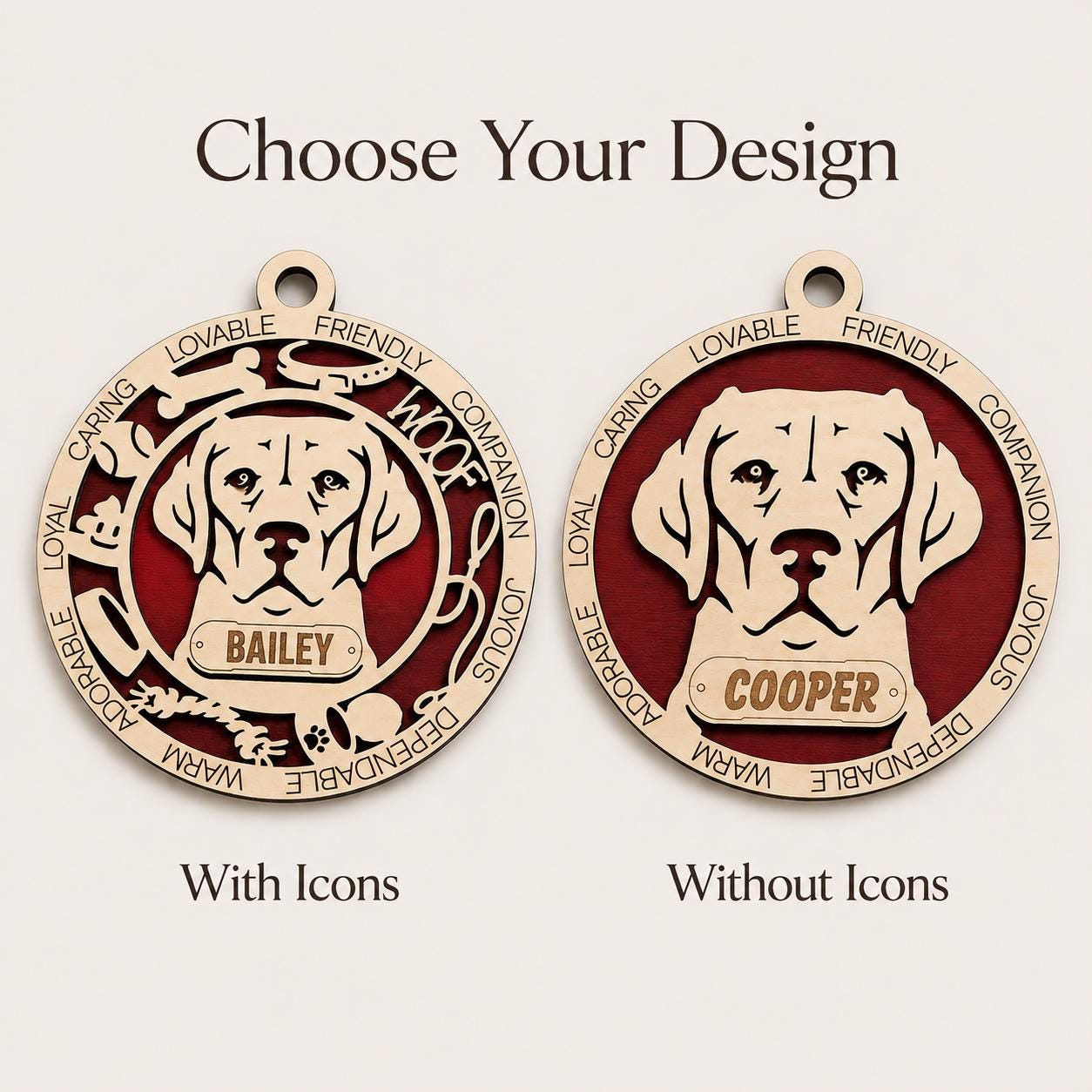 Personalized Labrador Ornament, Custom Dog Christmas Ornament, Lab Name Ornament, Dog Lover Gift, Pet Ornament, Labrador Retriever Gift
