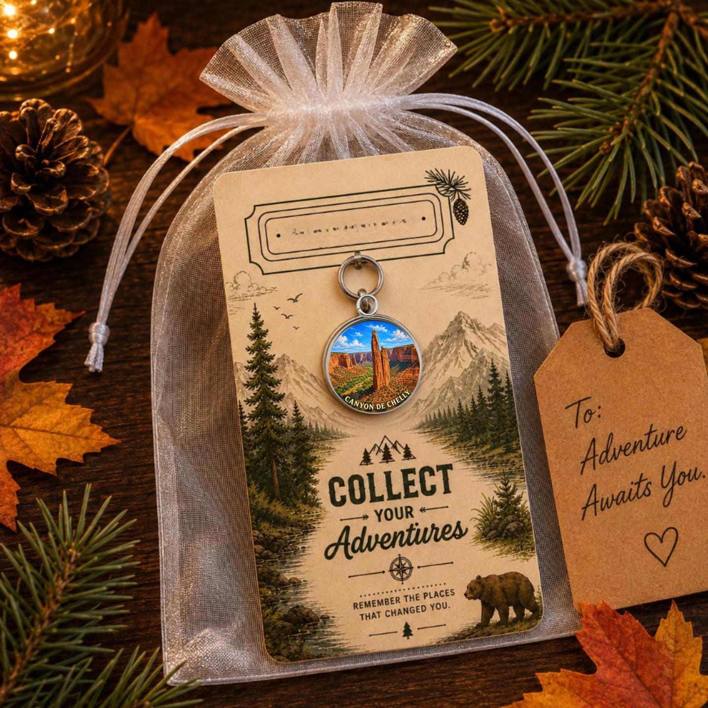 Canyon de Chelly Keychain, National Monument Charm Keychain, Personalized Engraved Gift, Arizona Souvenir, Adventure Travel Gift