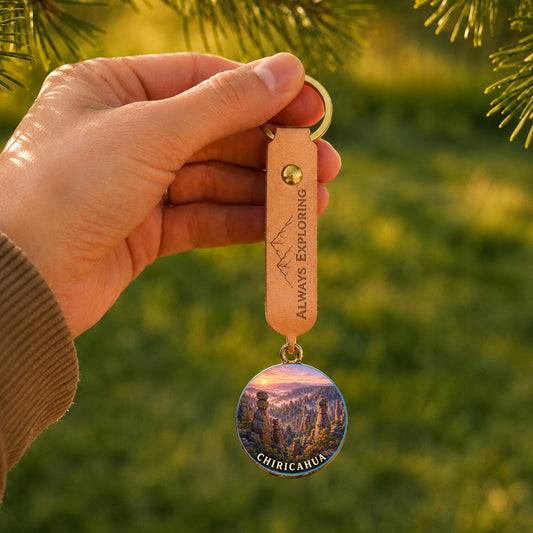 Chiricahua Keychain, National Monument Charm Keychain, Personalized Engraved Gift, Arizona Rock Souvenir, Adventure Travel Gift