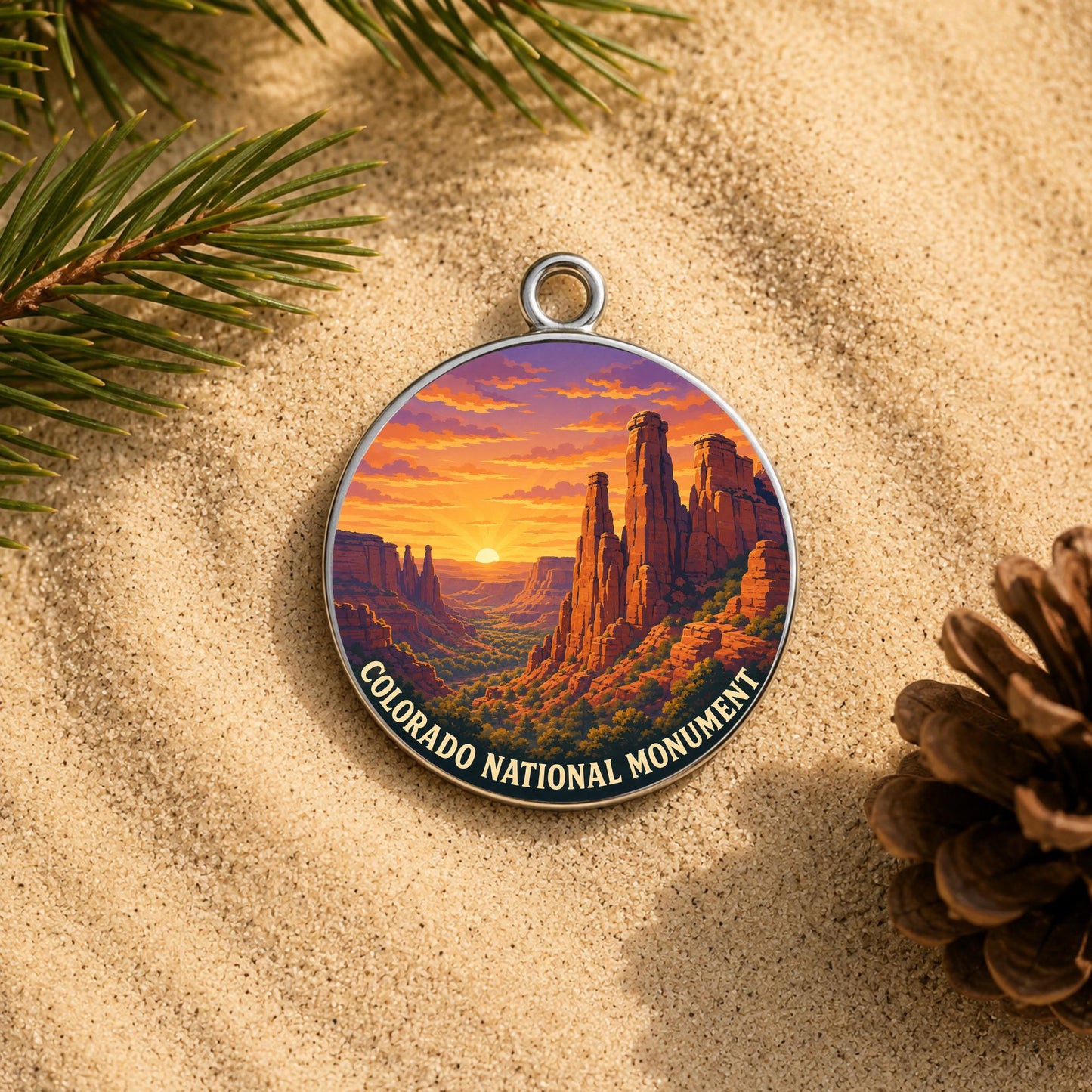 Colorado National Monument Keychain, Charm Keychain, Personalized Engraved Gift, Colorado Canyon Souvenir, Adventure Travel Gift