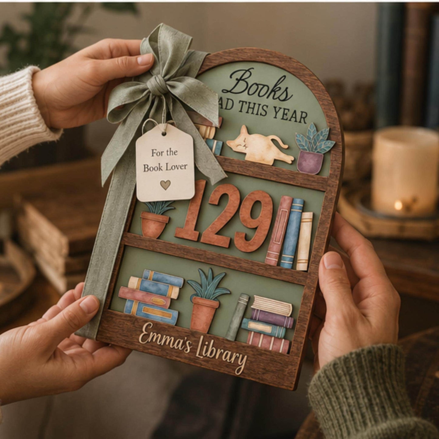 Personalized Reading Tracker | Wooden Books Read This Year Sign | Book Goal Tracker | Reader Gift | Librarian Gift | Book Lover Gift