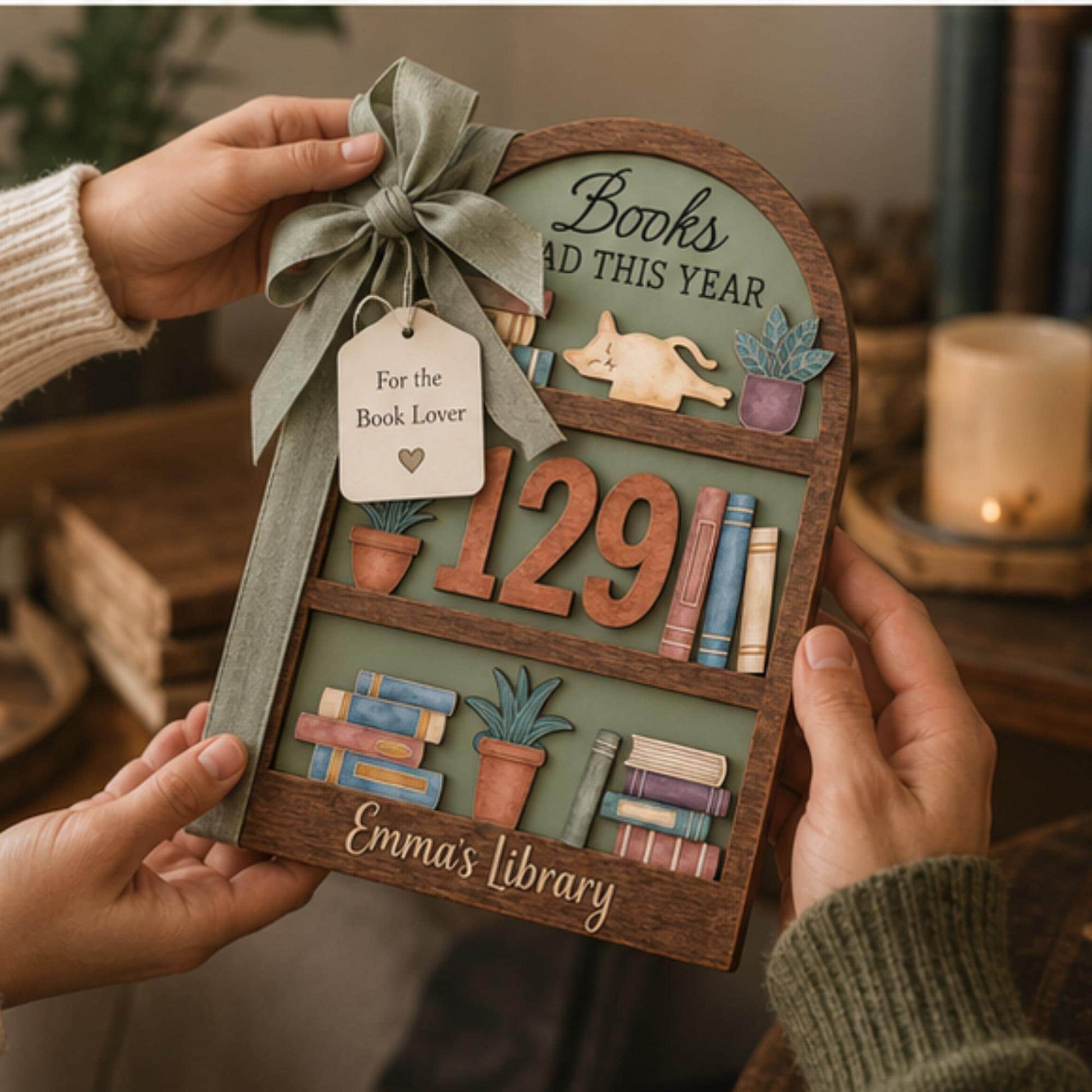Personalized Reading Tracker | Wooden Books Read This Year Sign | Book Goal Tracker | Reader Gift | Librarian Gift | Book Lover Gift