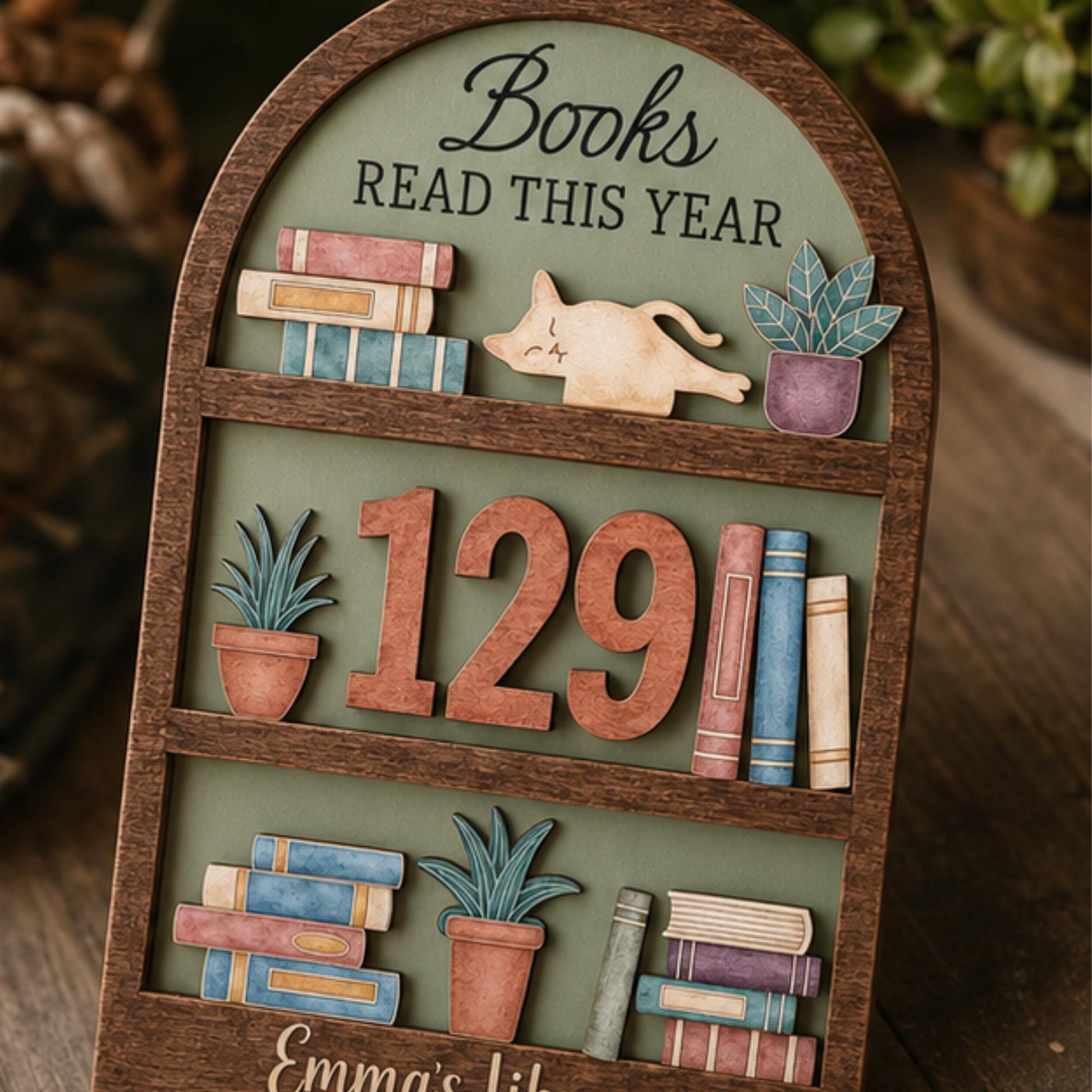 Personalized Reading Tracker | Wooden Books Read This Year Sign | Book Goal Tracker | Reader Gift | Librarian Gift | Book Lover Gift