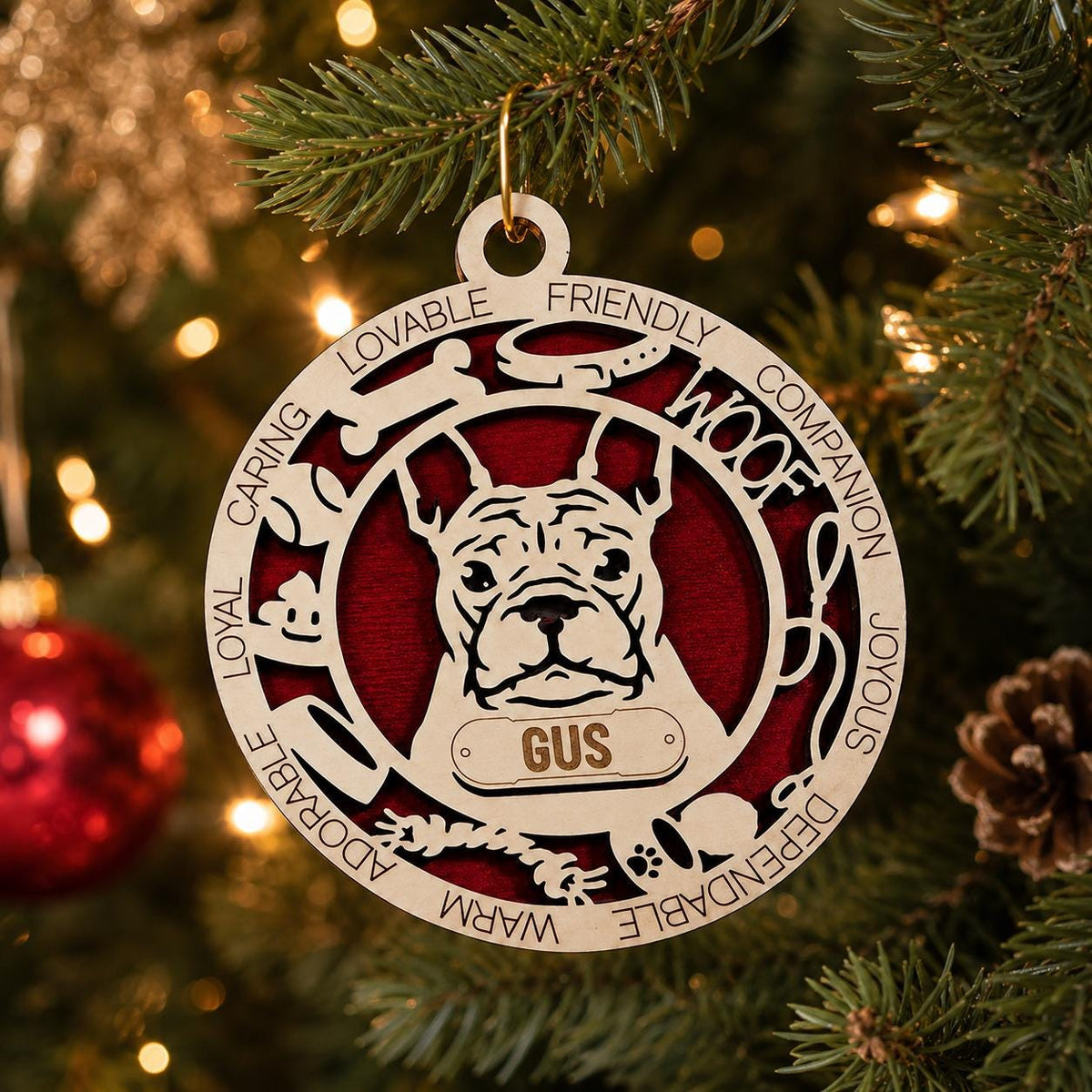 Personalized Labrador Ornament, Custom Dog Christmas Ornament, Lab Name Ornament, Dog Lover Gift, Pet Ornament, Labrador Retriever Gift
