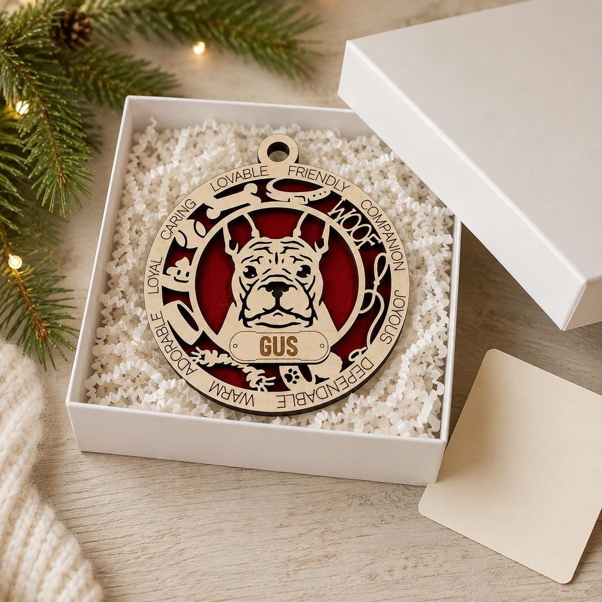 Personalized Labrador Ornament, Custom Dog Christmas Ornament, Lab Name Ornament, Dog Lover Gift, Pet Ornament, Labrador Retriever Gift