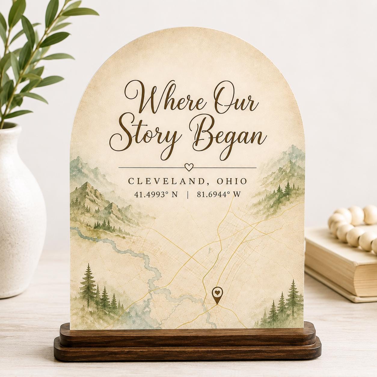 Where Our Story Began Sign, Personalized Coordinates Anniversary Gift, Custom Map Location Keepsake, Engagement Wedding Gift,