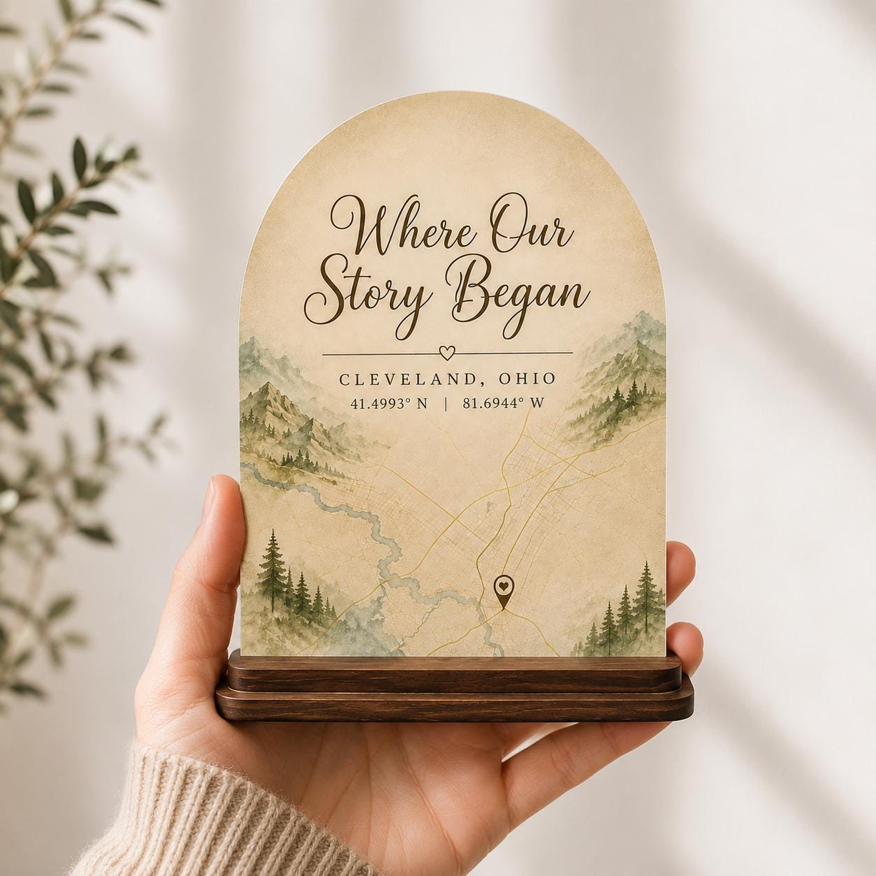 Where Our Story Began Sign, Personalized Coordinates Anniversary Gift, Custom Map Location Keepsake, Engagement Wedding Gift,