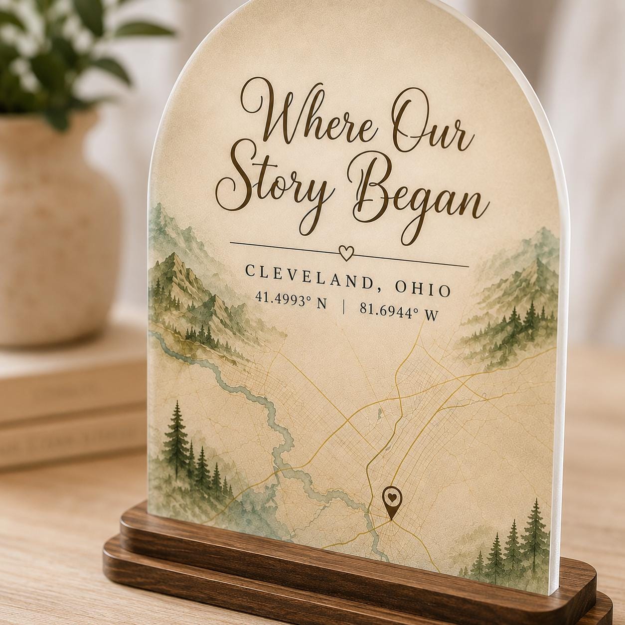 Where Our Story Began Sign, Personalized Coordinates Anniversary Gift, Custom Map Location Keepsake, Engagement Wedding Gift,