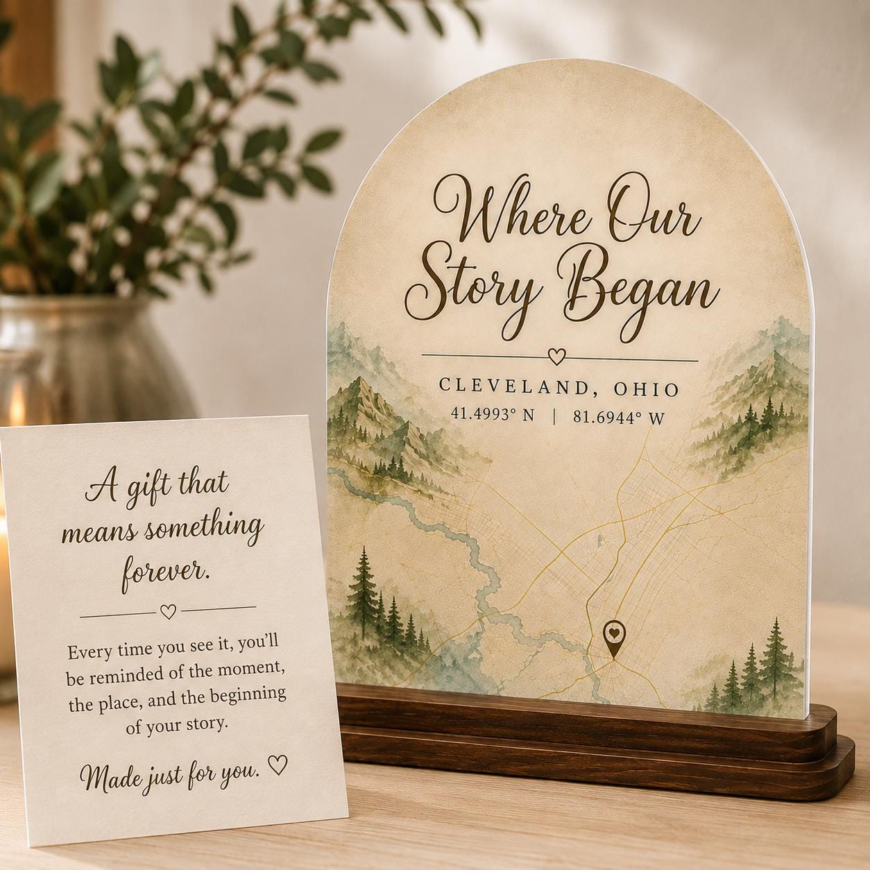 Where Our Story Began Sign, Personalized Coordinates Anniversary Gift, Custom Map Location Keepsake, Engagement Wedding Gift,