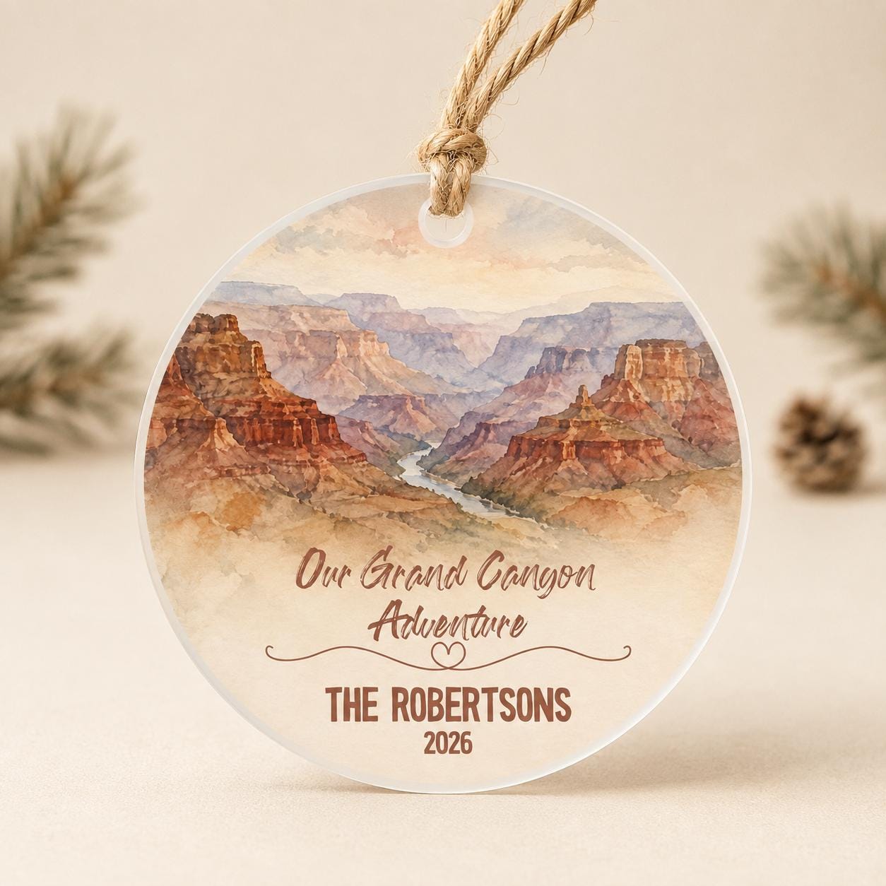 Grand Canyon National Park Ornament, Personalized Christmas Ornament, National Park Gift, Hiking Gift, Custom Family Adventure Keepsake 2026