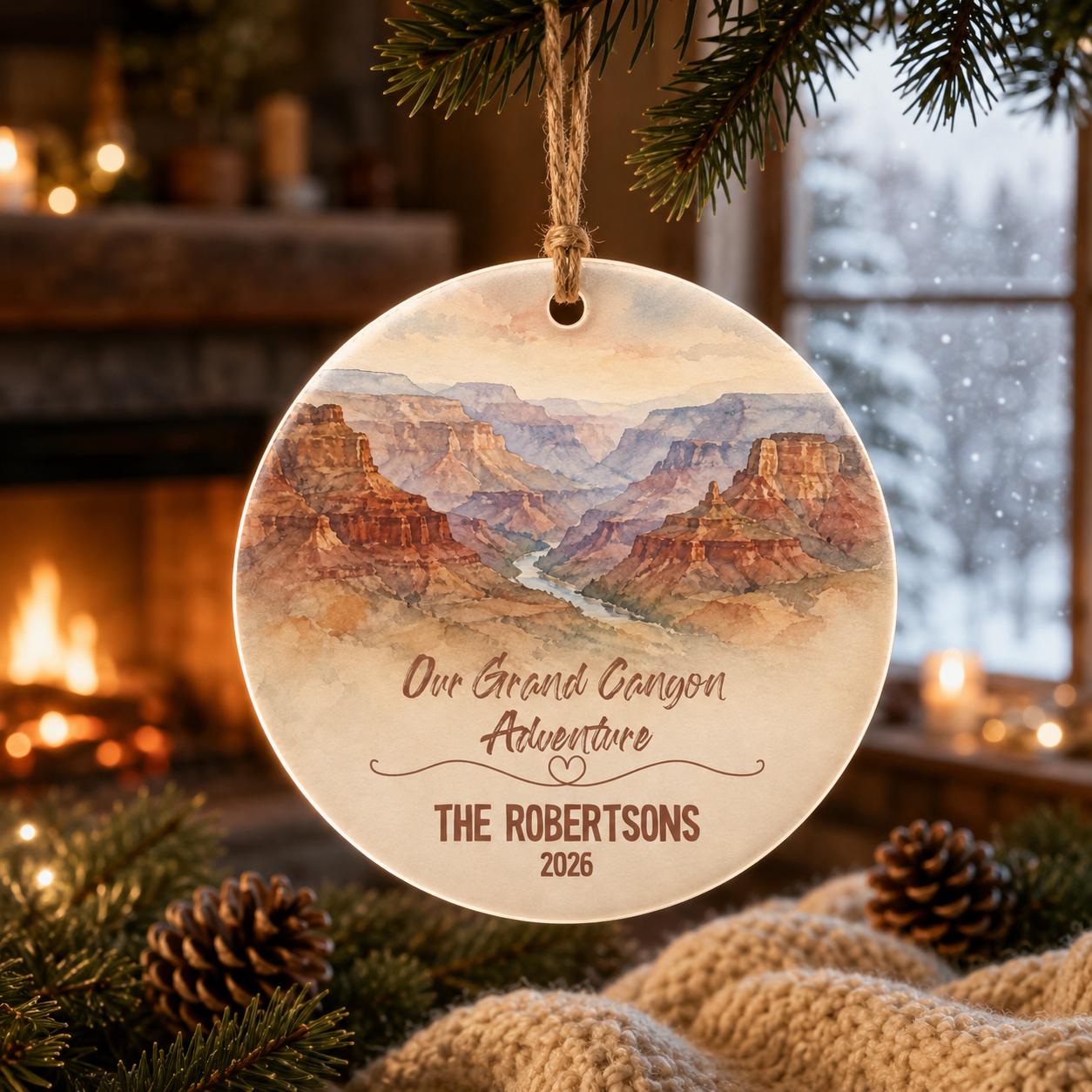 Grand Canyon National Park Ornament, Personalized Christmas Ornament, National Park Gift, Hiking Gift, Custom Family Adventure Keepsake 2026