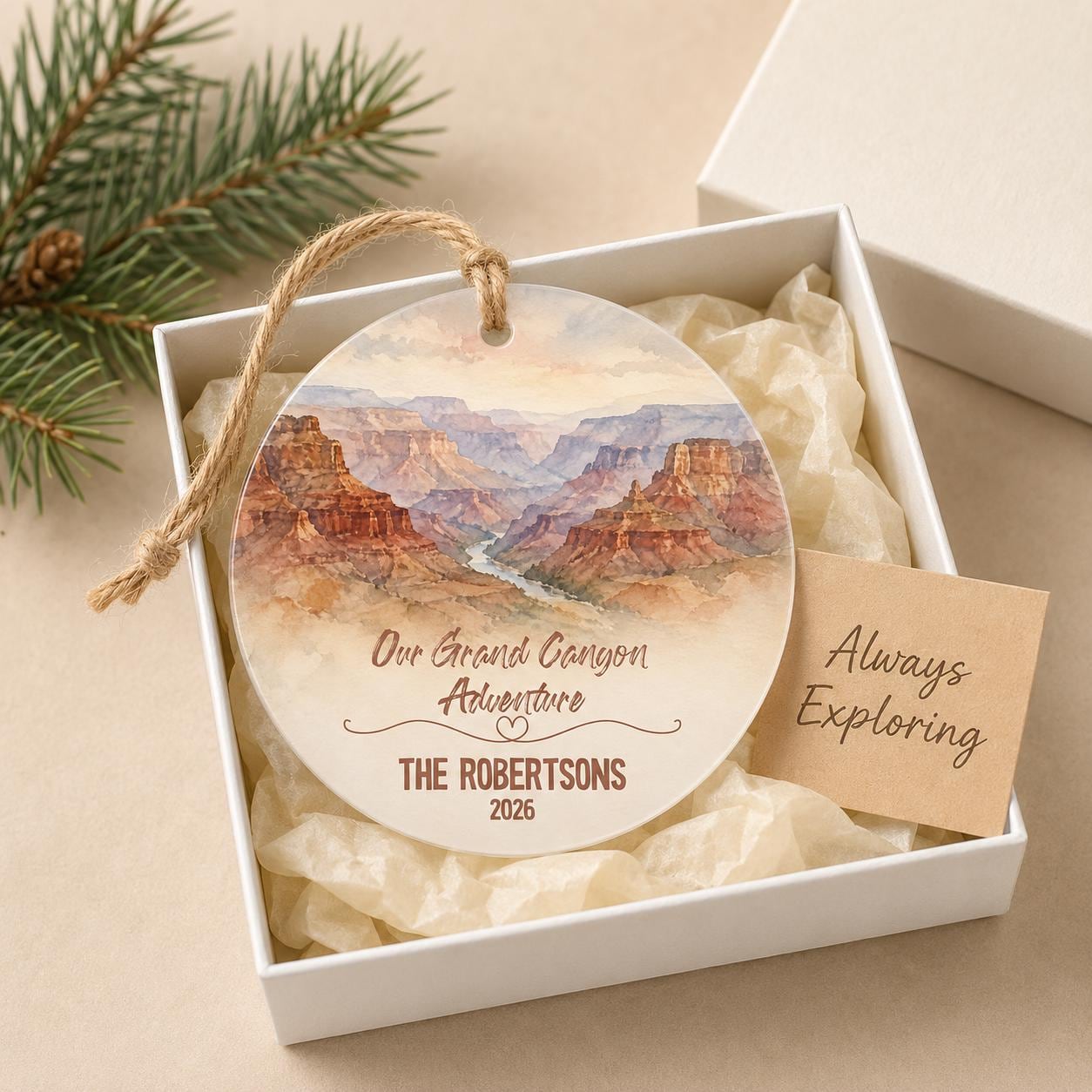 Grand Canyon National Park Ornament, Personalized Christmas Ornament, National Park Gift, Hiking Gift, Custom Family Adventure Keepsake 2026