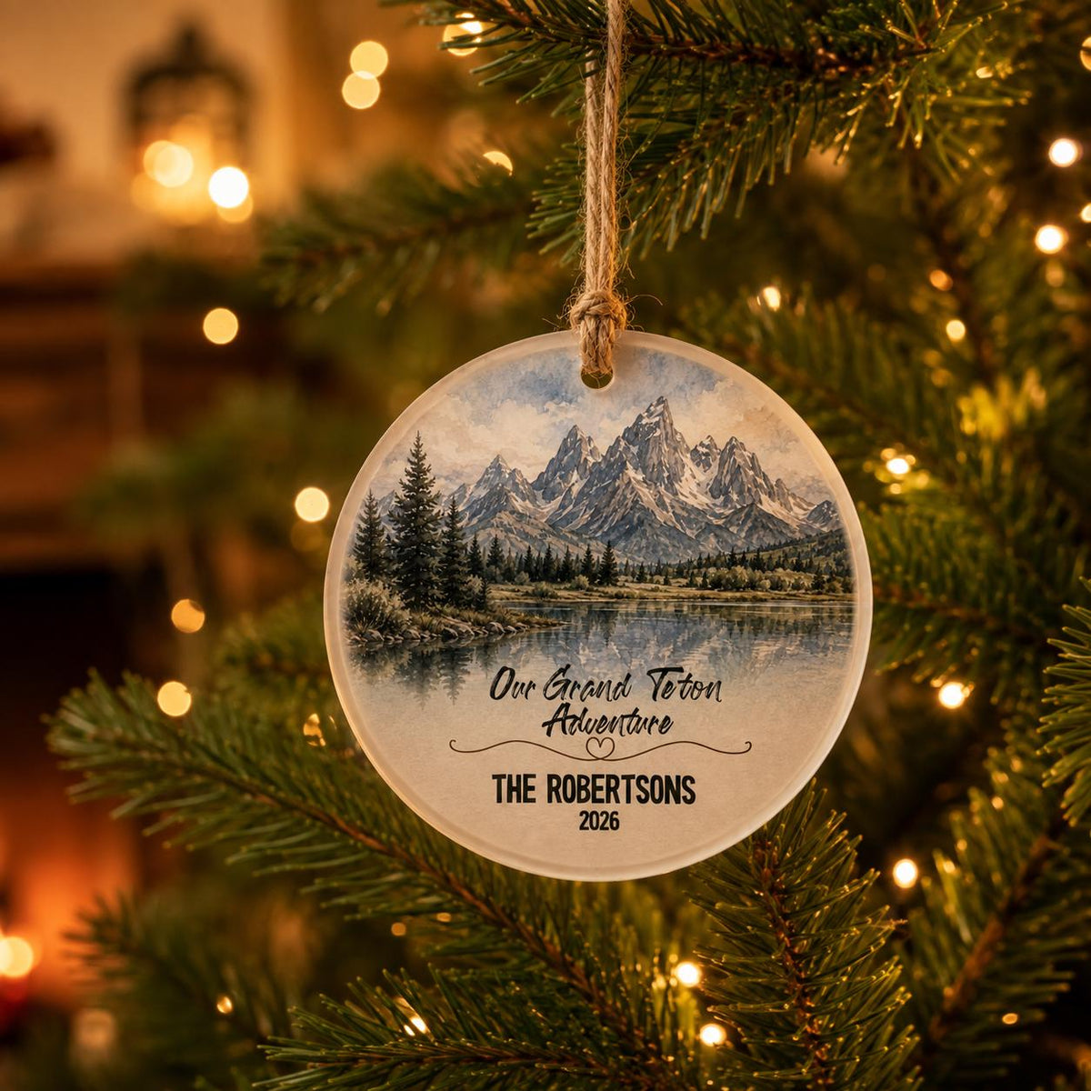 Grand Teton National Park Ornament, Personalized Christmas Ornament, National Park Gift, Hiking Gift, Custom Family Adventure Keepsake 2026