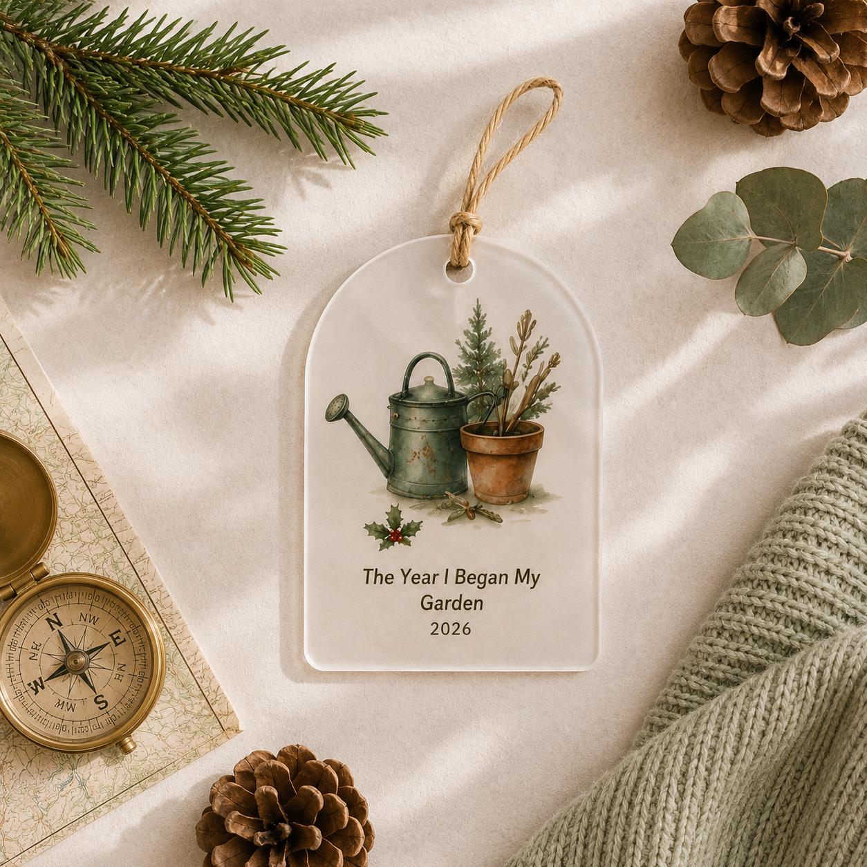 Personalized Gardening Ornament, Custom Garden Lover Gift, The Year We Watched It Grow, Hobby Milestone Christmas Ornament, Gardener Gift