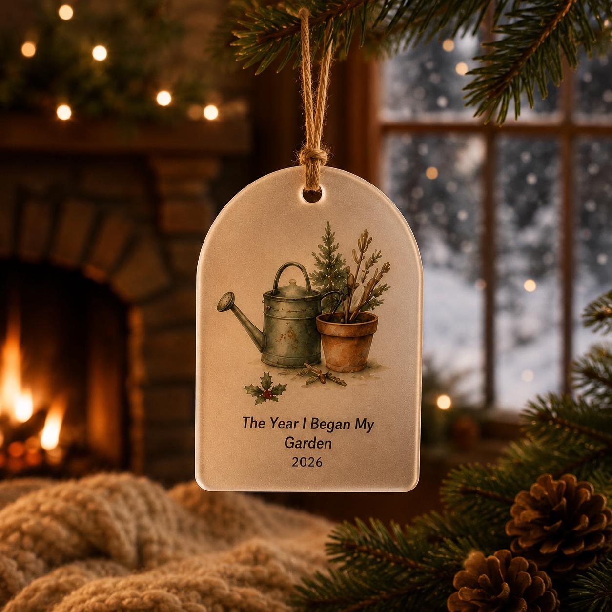 Personalized Gardening Ornament, Custom Garden Lover Gift, The Year We Watched It Grow, Hobby Milestone Christmas Ornament, Gardener Gift