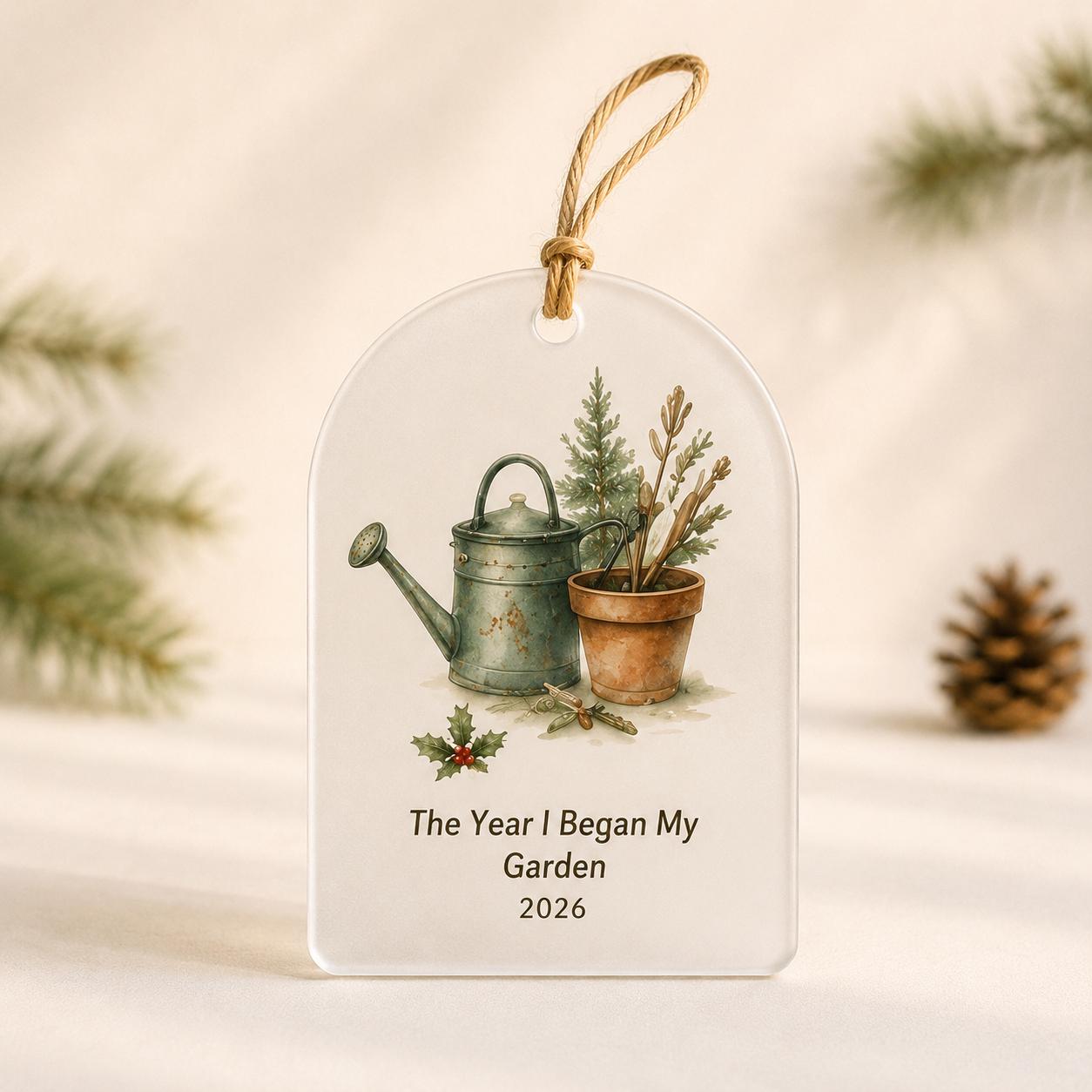 Personalized Gardening Ornament, Custom Garden Lover Gift, The Year We Watched It Grow, Hobby Milestone Christmas Ornament, Gardener Gift