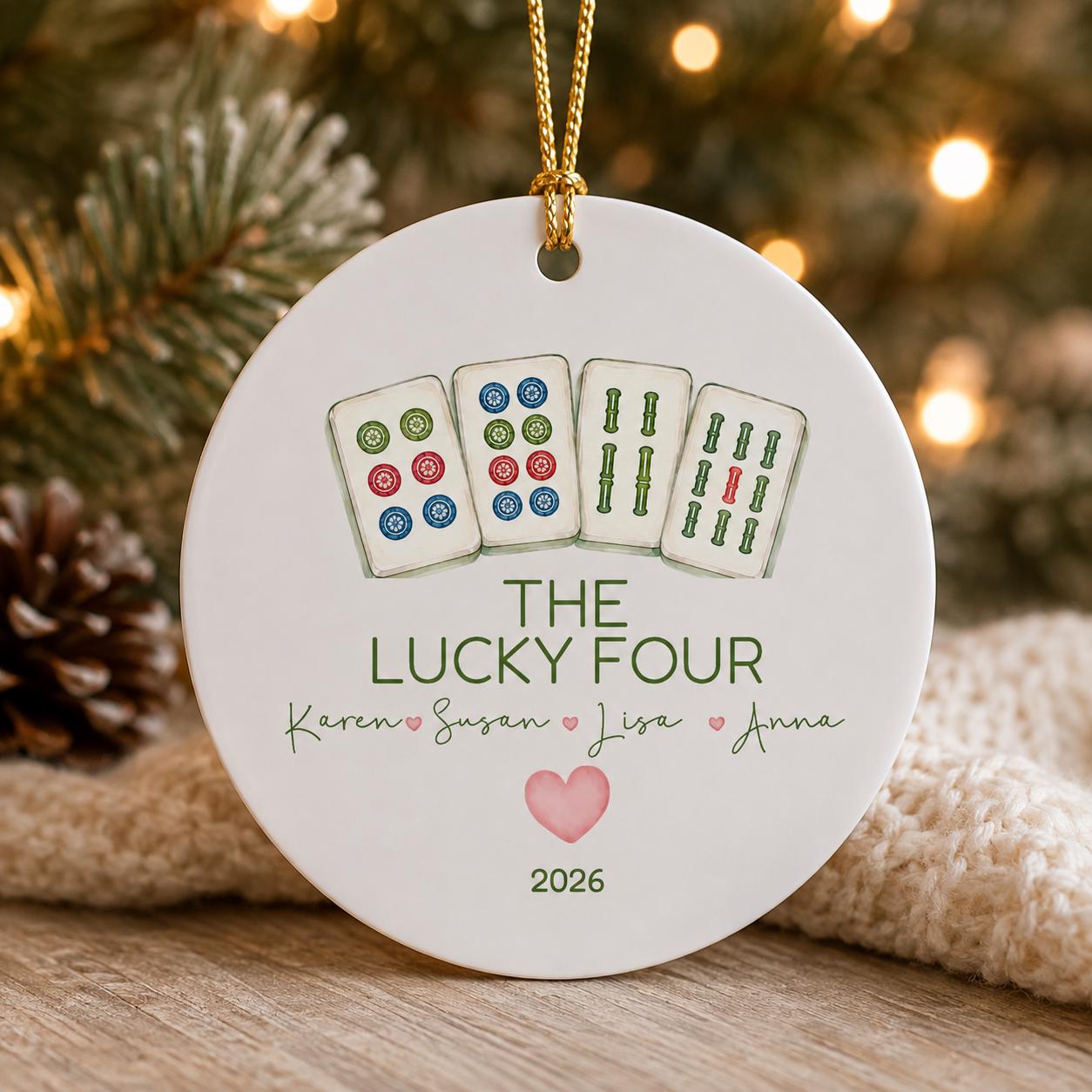 Mahjong Ornament Personalized, Mahjong Gift, Mahjong Club Ornament, Mahjong Group Gift,Mahjong Team Christmas Ornament, Game Night Gift