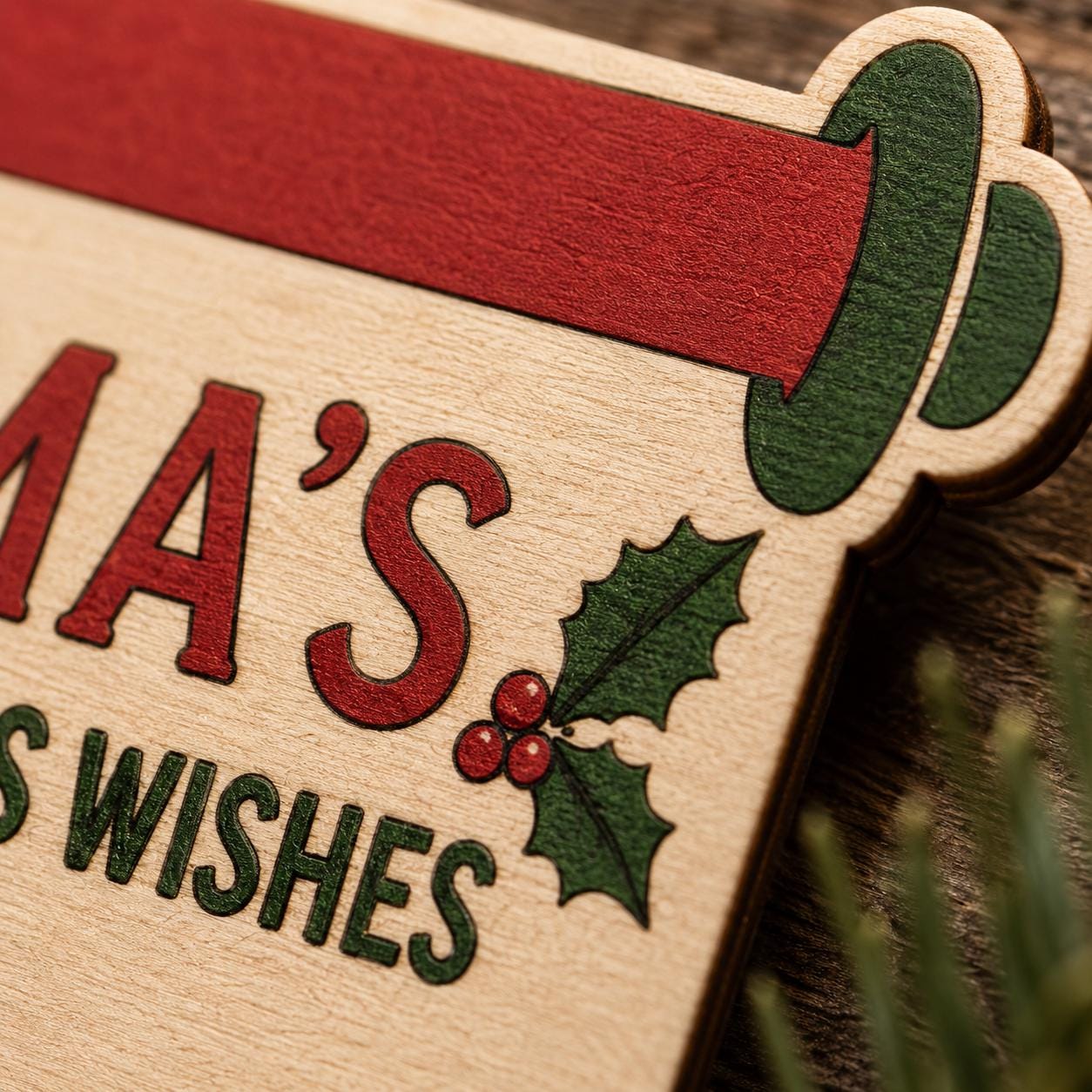 Personalized Christmas Wish List Ornament, Kids Santa Letter Ornament, Name Wood Ornament, Dear Santa Scroll, Painted Wooden Christmas Gift
