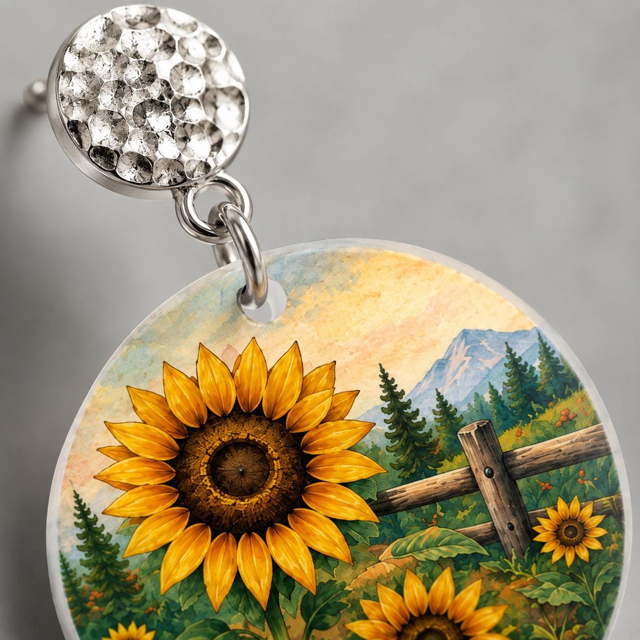 Sunflower Earrings, Nature Dangle Earrings, Sunflower Gift for Women, Floral Boho Jewelry, Mountain Wildflower Field, Handmade in Ohio
