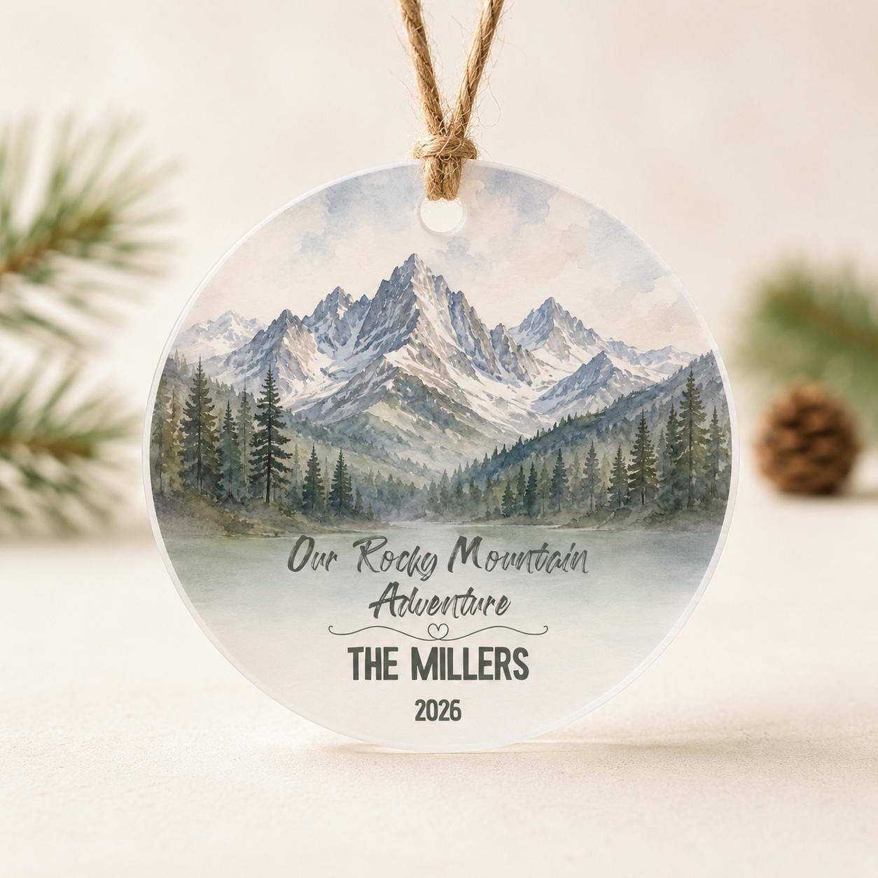 Rocky Mountain National Park Ornament, Personalized Christmas Ornament, National Park Gift, Hiking Gift, Family Adventure Keepsake 2026