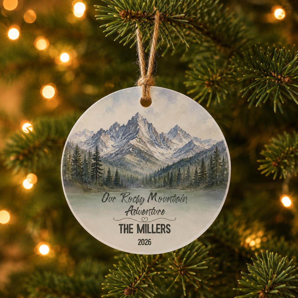 Rocky Mountain National Park Ornament, Personalized Christmas Ornament, National Park Gift, Hiking Gift, Family Adventure Keepsake 2026