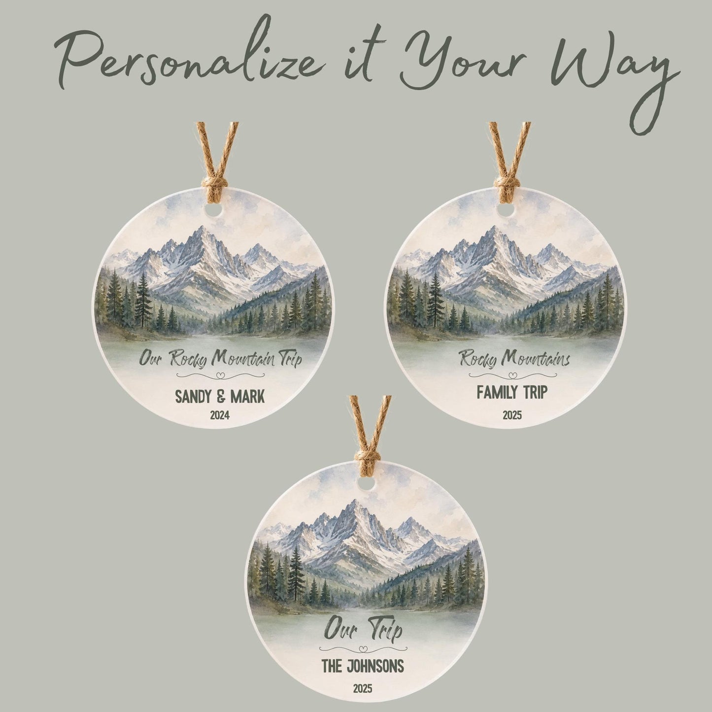 Rocky Mountain National Park Ornament, Personalized Christmas Ornament, National Park Gift, Hiking Gift, Family Adventure Keepsake 2026