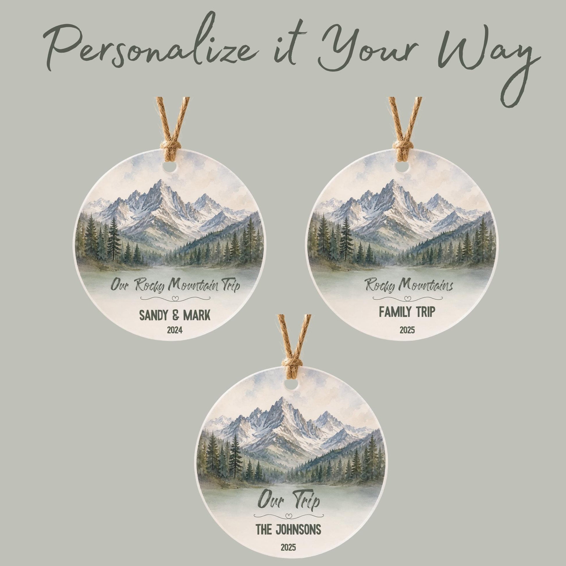 Rocky Mountain National Park Ornament, Personalized Christmas Ornament, National Park Gift, Hiking Gift, Family Adventure Keepsake 2026