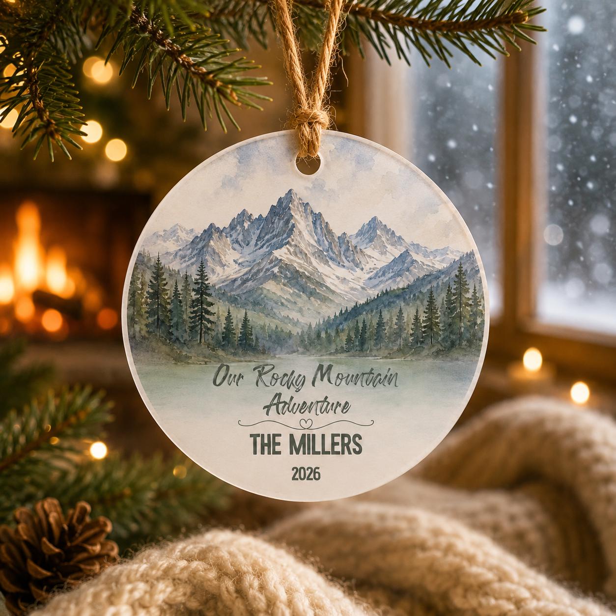 Rocky Mountain National Park Ornament, Personalized Christmas Ornament, National Park Gift, Hiking Gift, Family Adventure Keepsake 2026
