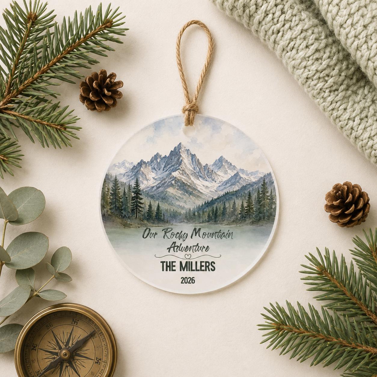 Rocky Mountain National Park Ornament, Personalized Christmas Ornament, National Park Gift, Hiking Gift, Family Adventure Keepsake 2026