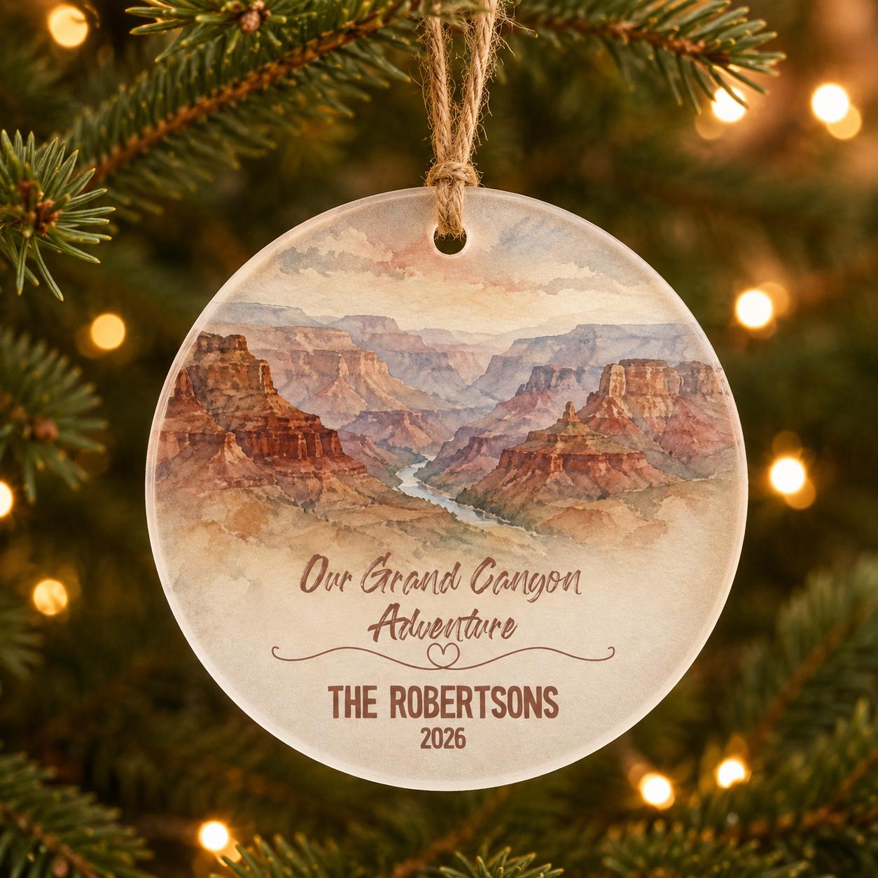 Grand Canyon National Park Ornament, Personalized Christmas Ornament, National Park Gift, Hiking Gift, Custom Family Adventure Keepsake 2026