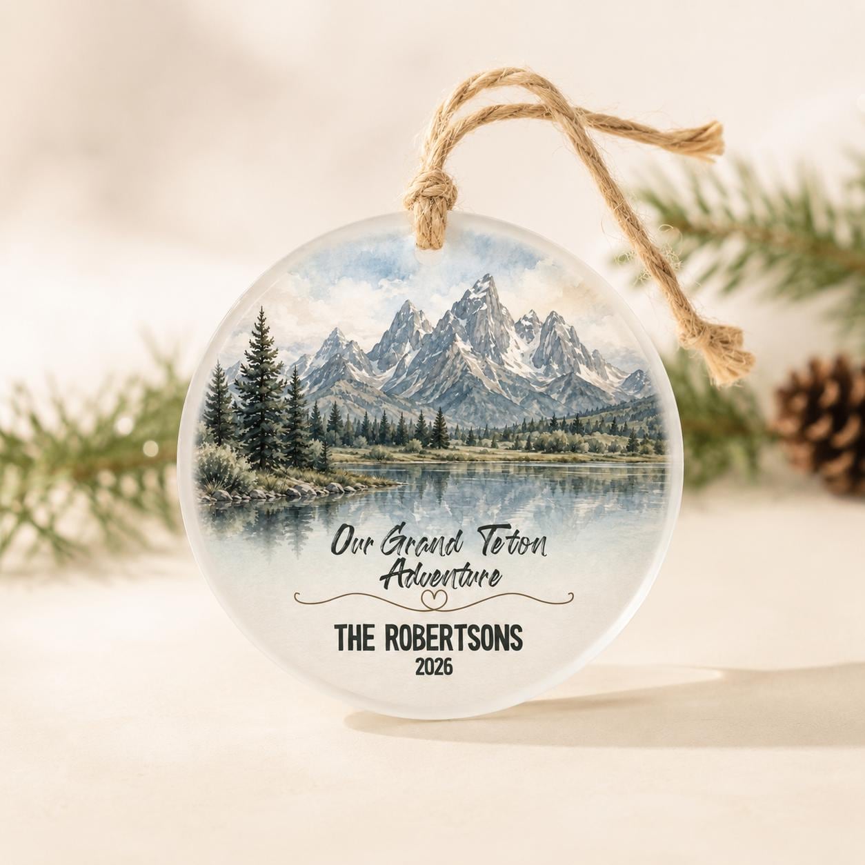 Grand Teton National Park Ornament, Personalized Christmas Ornament, National Park Gift, Hiking Gift, Custom Family Adventure Keepsake 2026