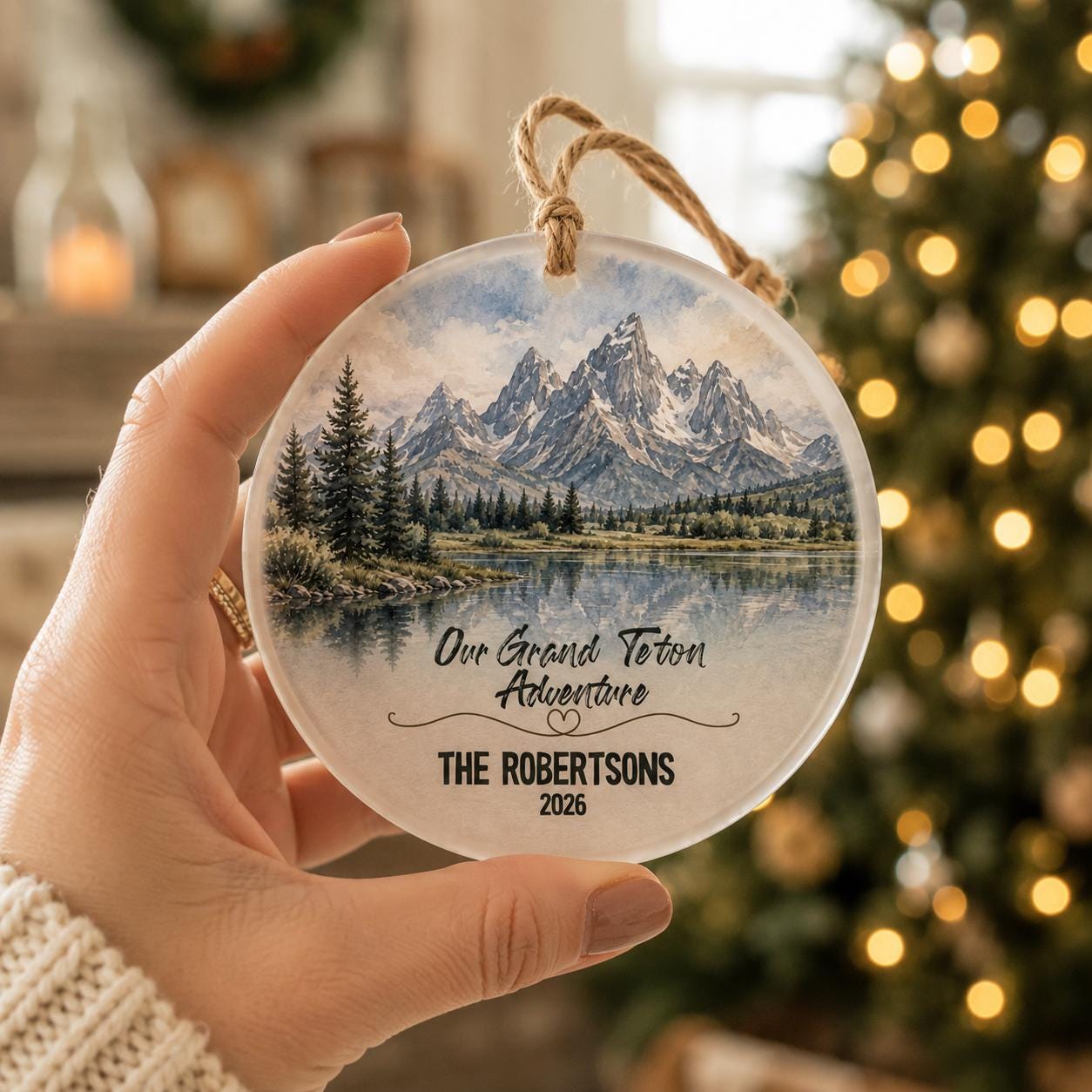 Grand Teton National Park Ornament, Personalized Christmas Ornament, National Park Gift, Hiking Gift, Custom Family Adventure Keepsake 2026