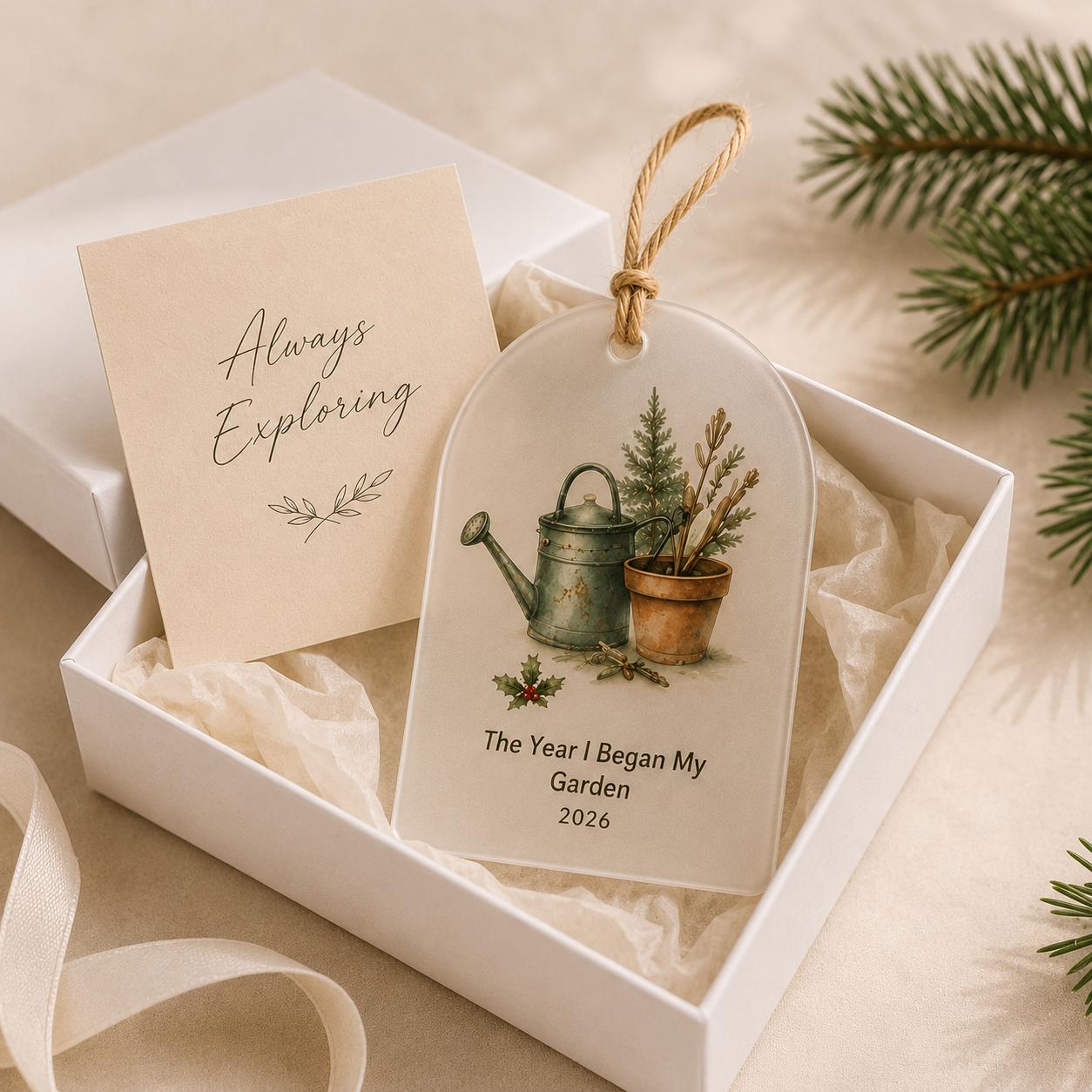 Personalized Gardening Ornament, Custom Garden Lover Gift, The Year We Watched It Grow, Hobby Milestone Christmas Ornament, Gardener Gift