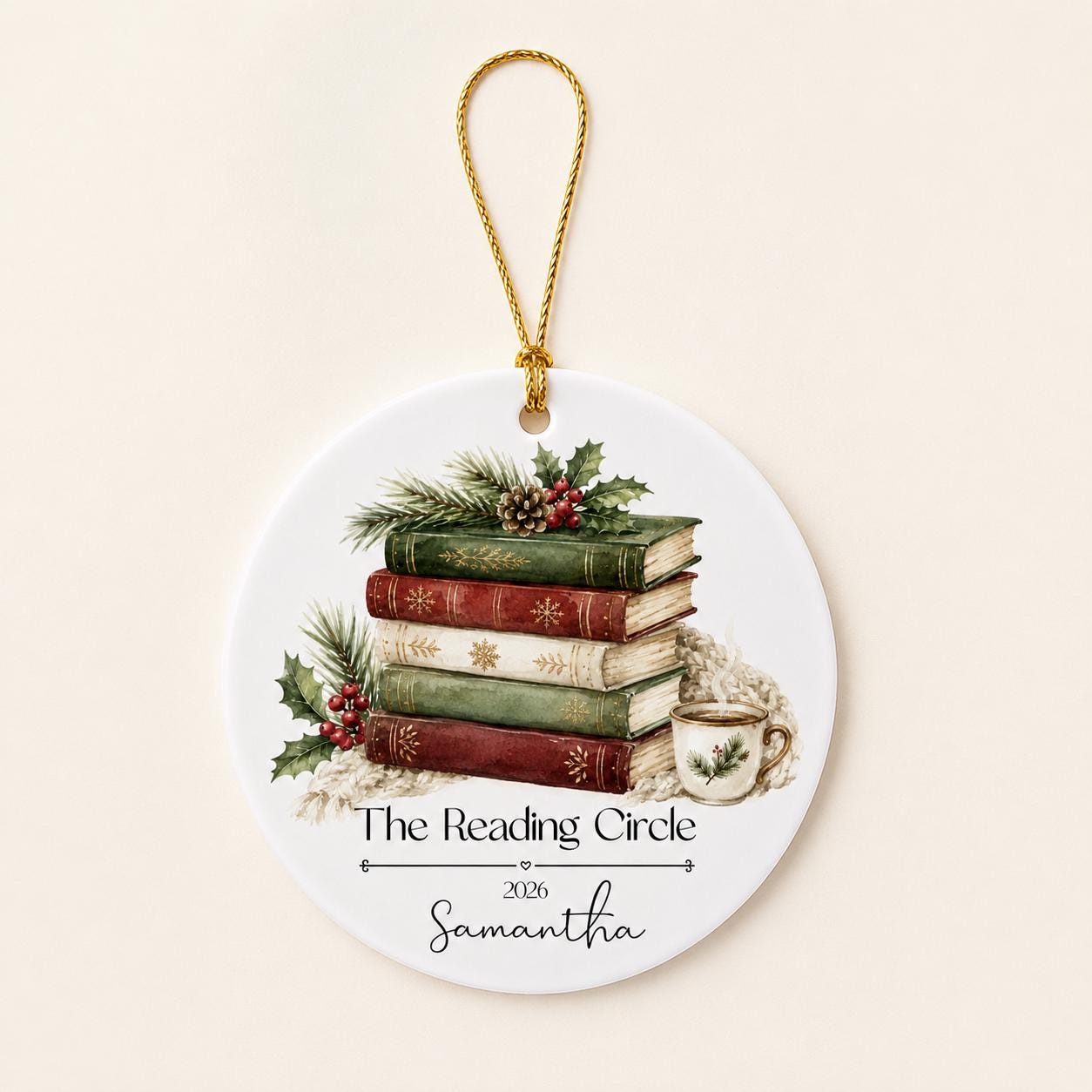 Book Club Ornament Personalized, Reading Circle Christmas Gift, Custom Book Lover Ornament,Personalized Reading Gift, Book Club Gift For Her