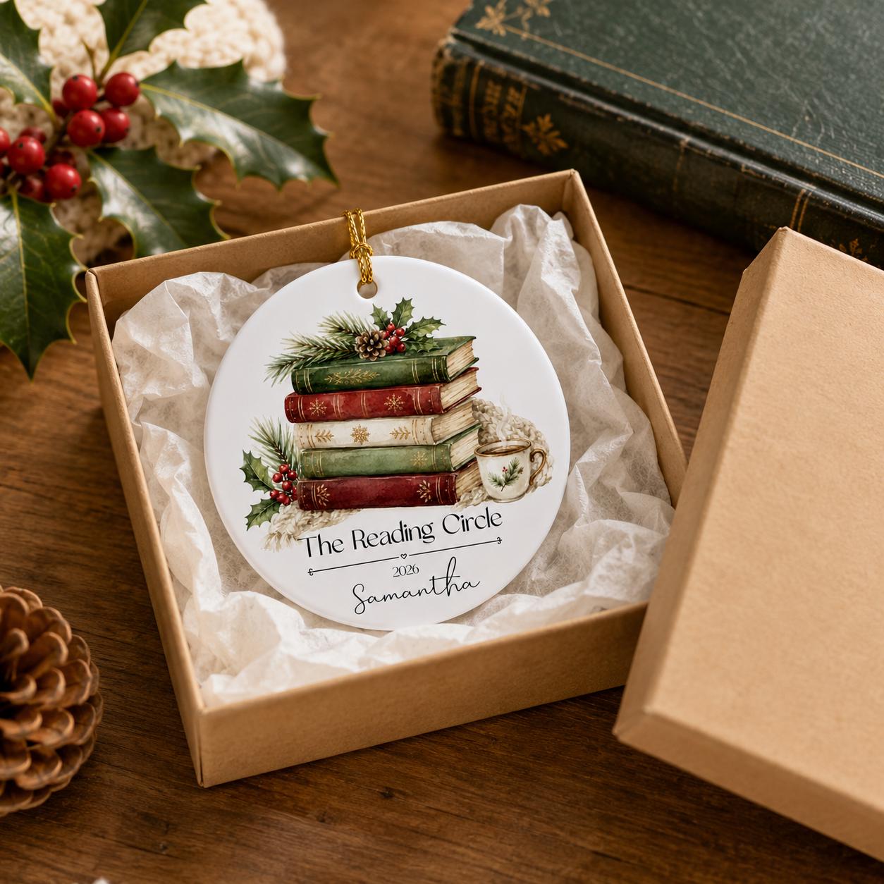 Book Club Ornament Personalized, Reading Circle Christmas Gift, Custom Book Lover Ornament,Personalized Reading Gift, Book Club Gift For Her