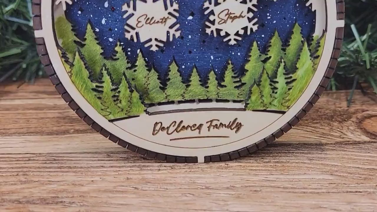 Personalized Family & Pet Christmas Ornament – 3D Laser Cut and Engraved Holiday Keepsake