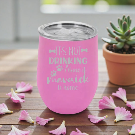 Funny Dog Wine Tumbler – Engraved Stainless Steel Cup (12oz)