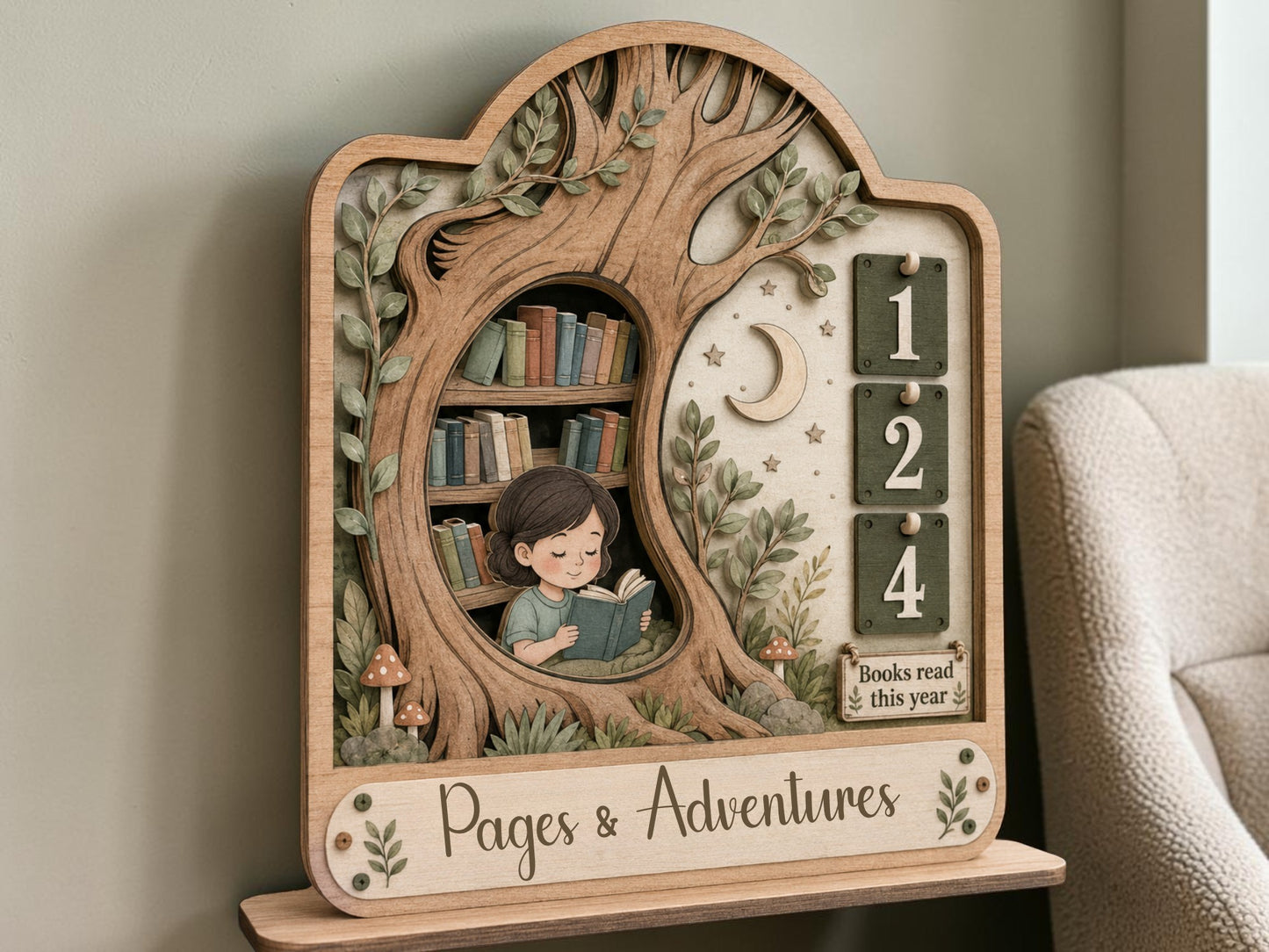 Personalized Woodland Reading Tracker for Kids – Forest Book Goal Chart
