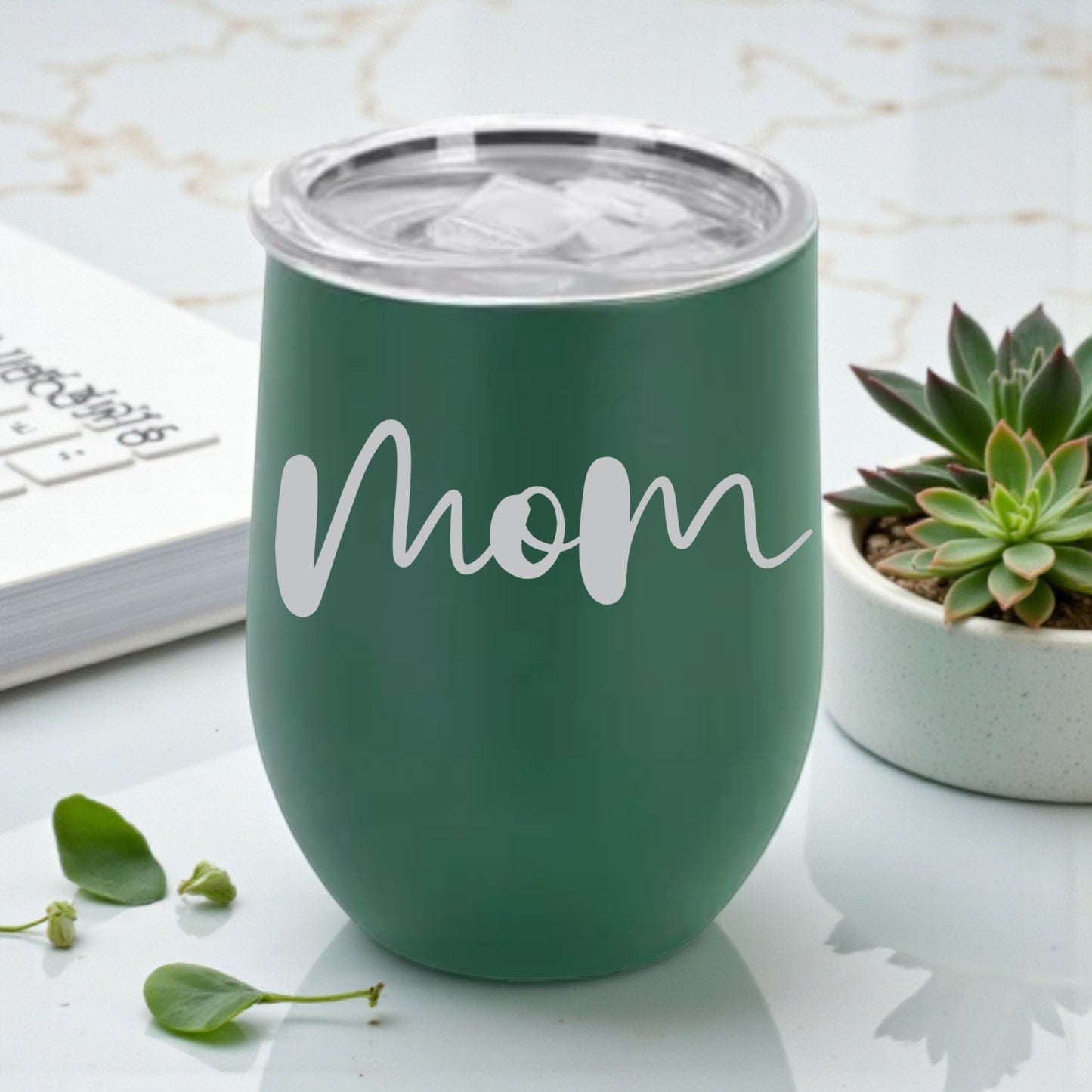 Custom Engraved Wine Tumbler 12oz – Personalized Stainless Steel Gift with Leak-Proof Lid