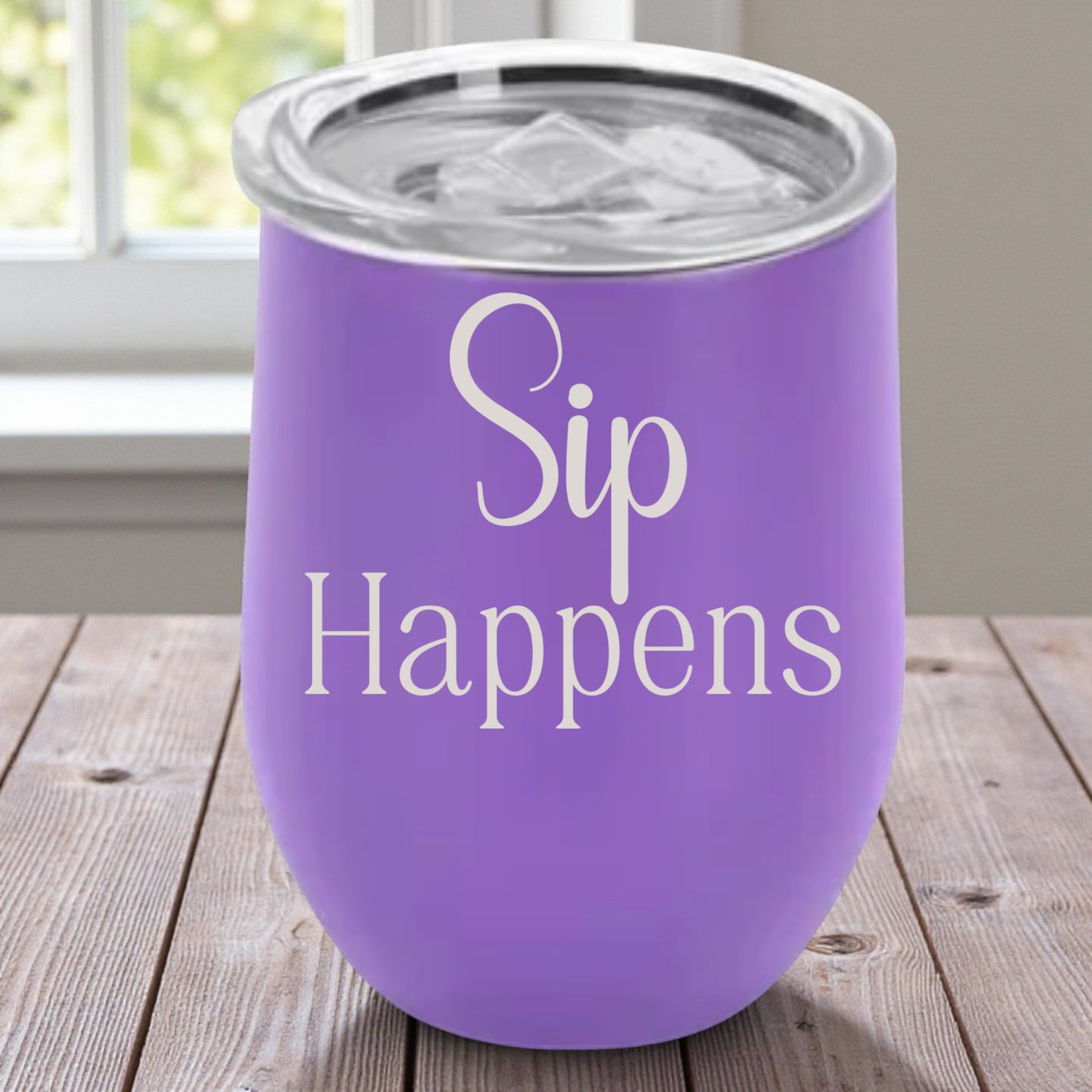 Custom Engraved Wine Tumbler 12oz – Personalized Stainless Steel Gift with Leak-Proof Lid